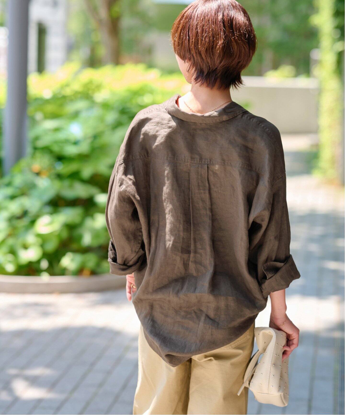 手洗い可 / No.66フレンチリネンビッグスキッパー（シャツ／ブラウス 