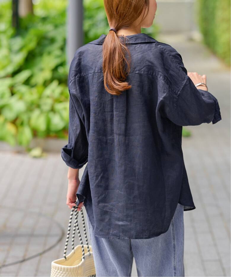 手洗い可 / No.66フレンチリネンビッグスキッパー（シャツ／ブラウス 