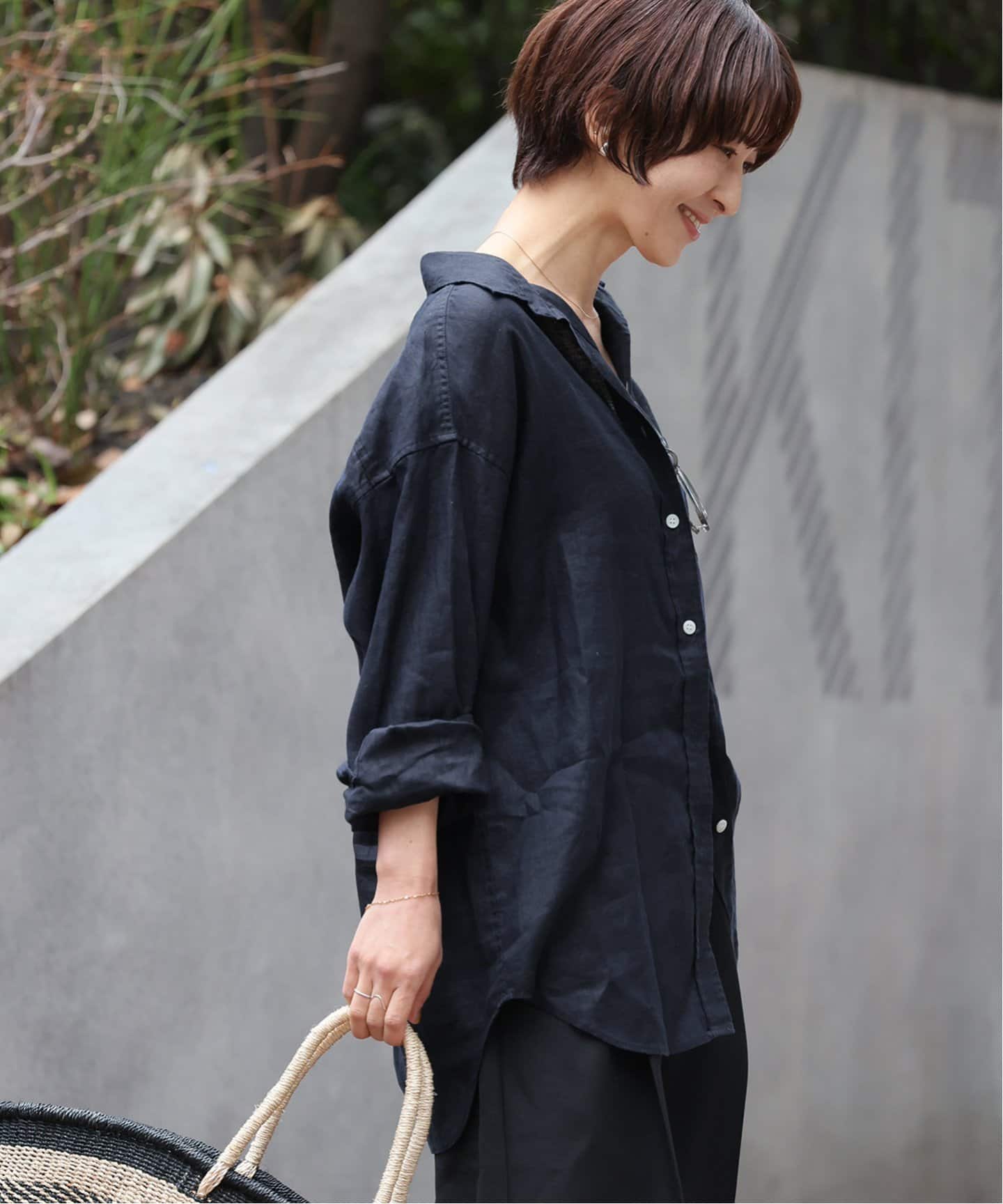 手洗い可 / No.66フレンチリネンビッグスキッパー（シャツ