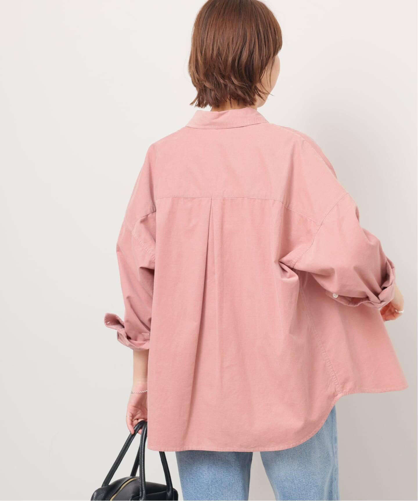 ２点おまとめ割◆レリューム　シャツコールビッグスキッパー　ピンク　コーデュロイ 2点おまとめ割◇レリューム シャツコールビッグスキッパー ピンク