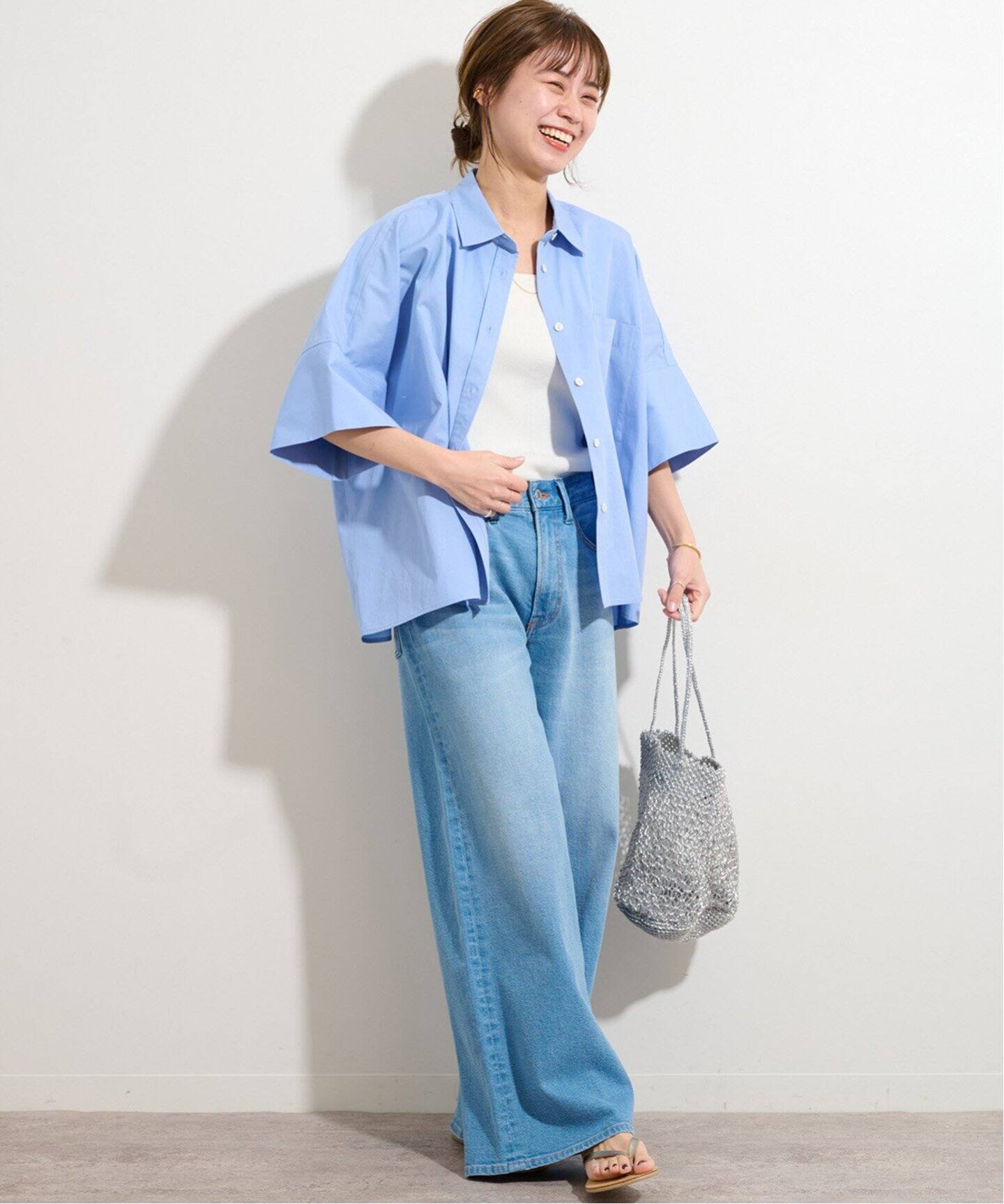 【2023AW】relume コットンブロードショートブラウス 半袖 シャツ 黒 クロシェ風 レースシャツブラウス 五分袖 レディース(M ブラック