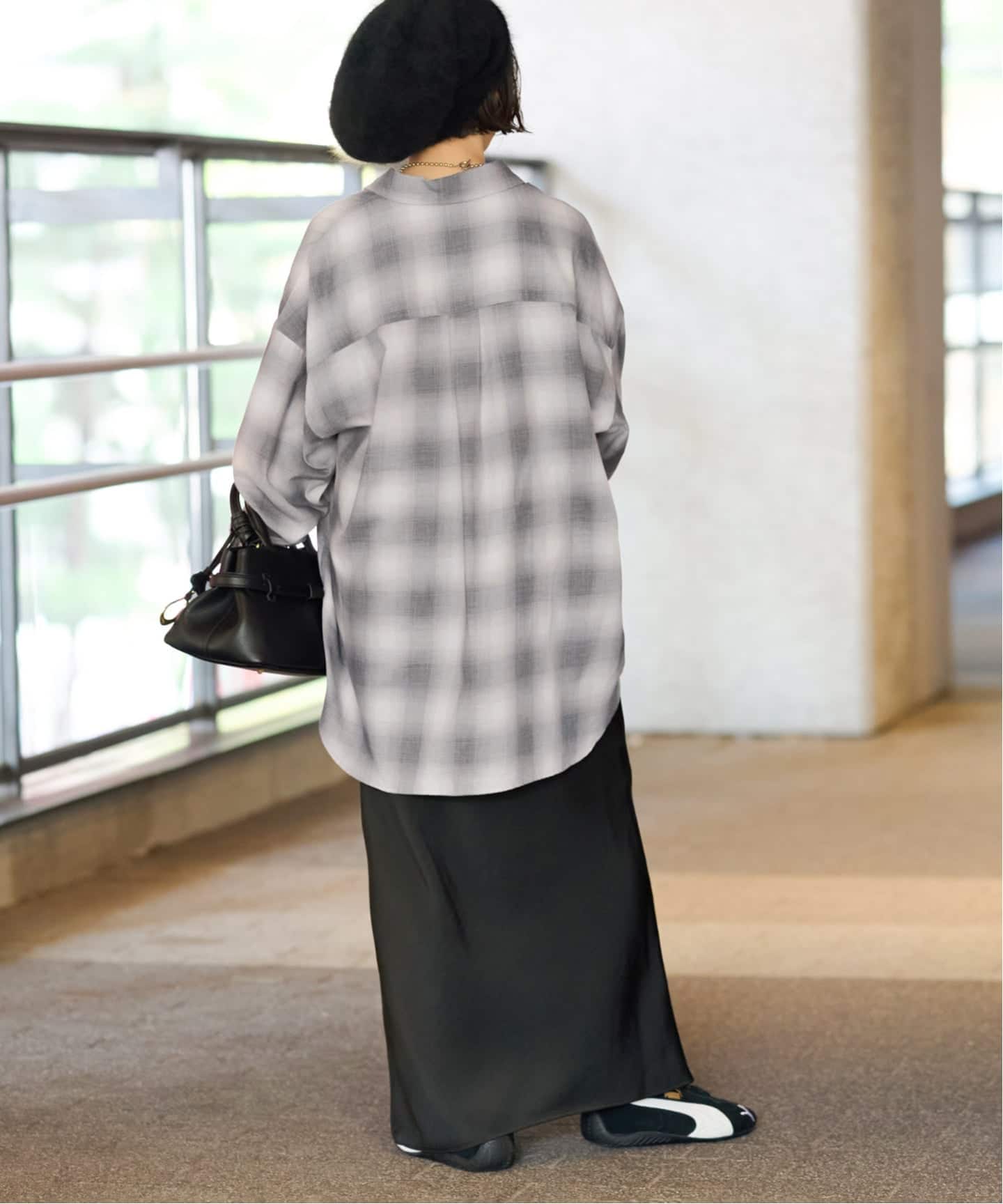 オーガニックコットンミックスオンブレツイルシャツ（シャツ／ブラウス