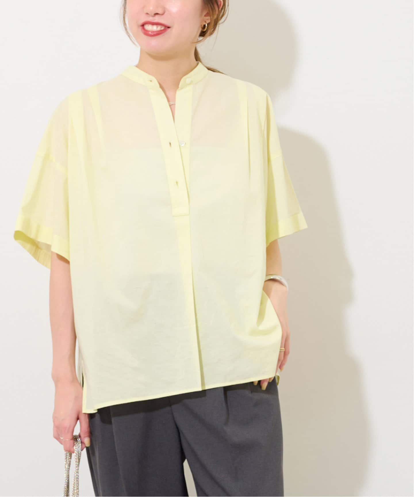 コットンボイルタックワイドプルオーバー（シャツ／ブラウス