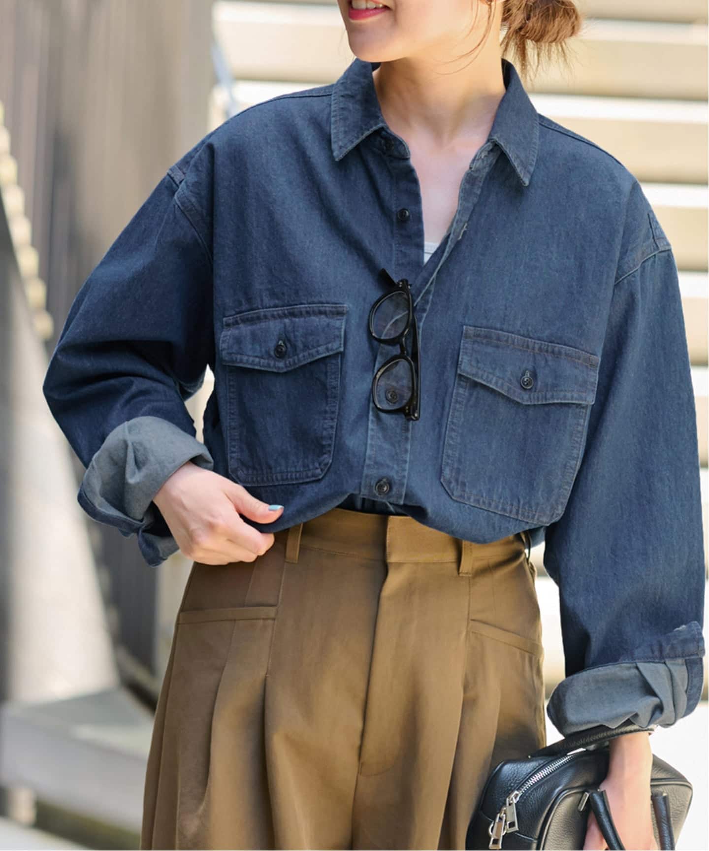 ジャーナルスタンダードレリューム　9oz デニムワークシャツ　ブルー 追加2》9oz デニムワークシャツ（シャツ／ブラウス）｜JOURNAL