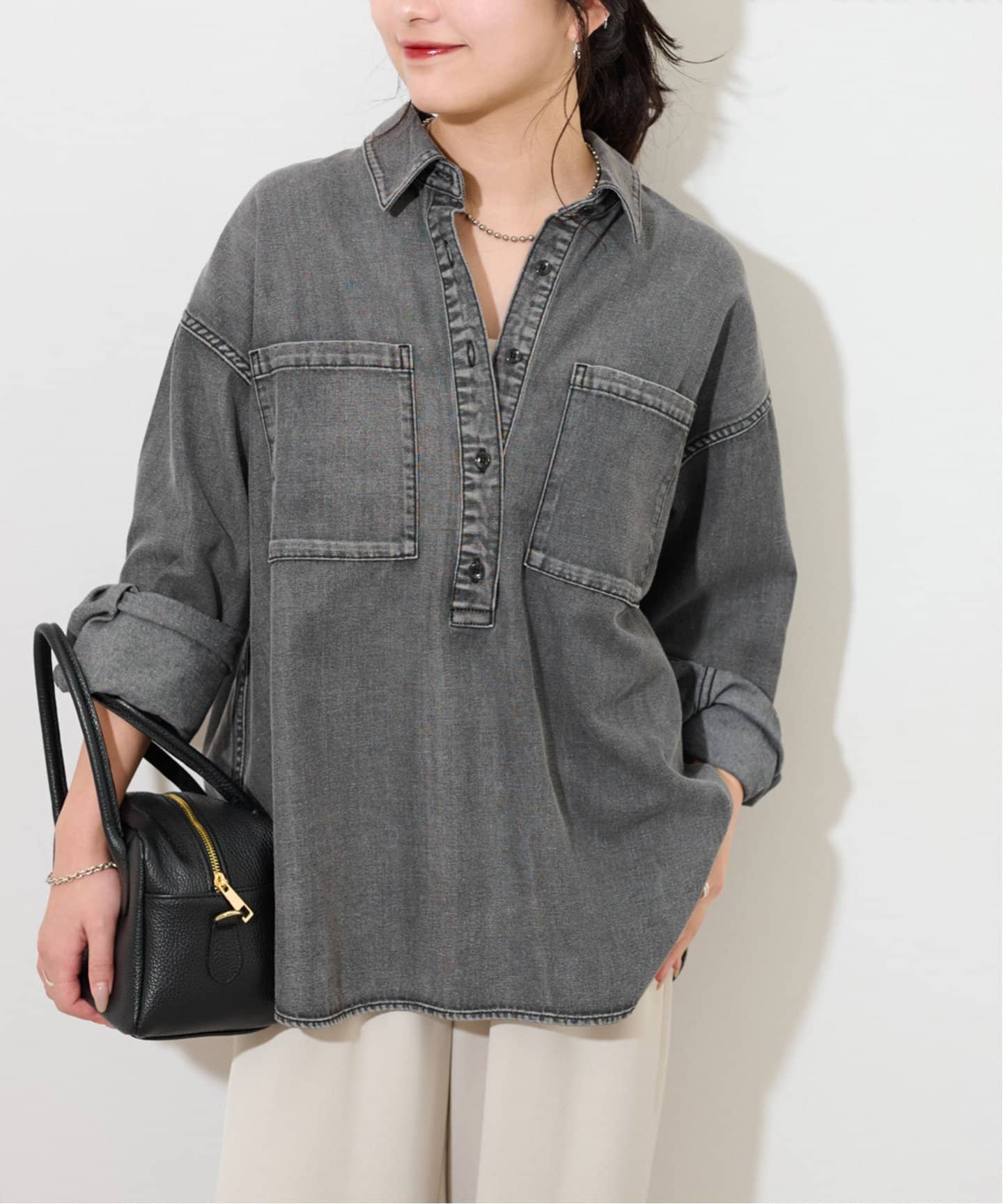 レリューム デニムプルオーバーシャツ　ジャーナルスタンダード　ダンガリー JOURNAL STANDARD relume｜《WEB限定追加 / 新色》デニムプル