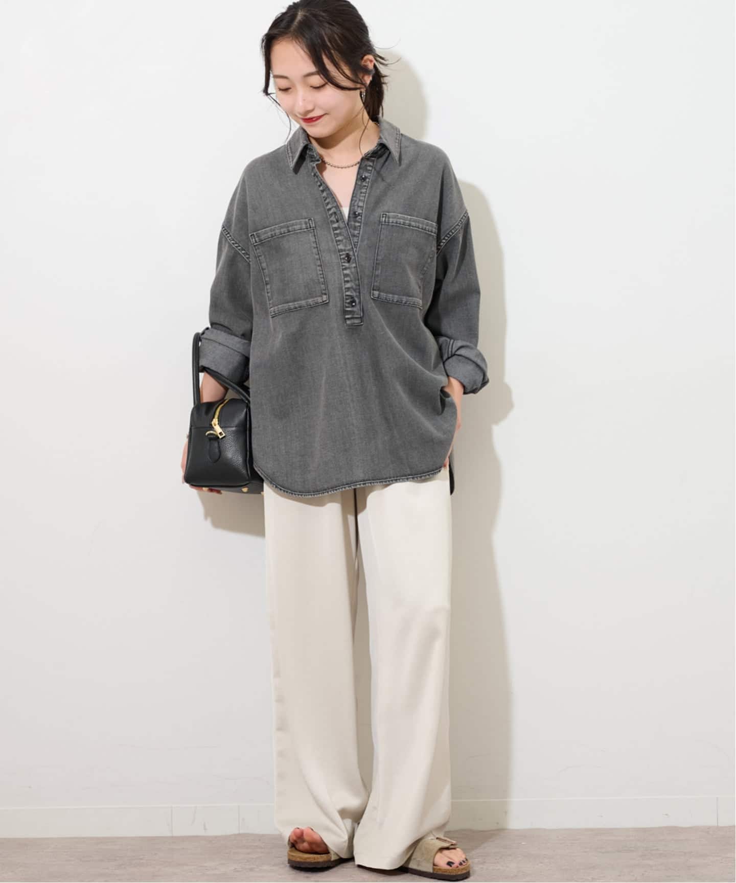 WEB限定追加2》デニムプルオーバーシャツ（シャツ／ブラウス