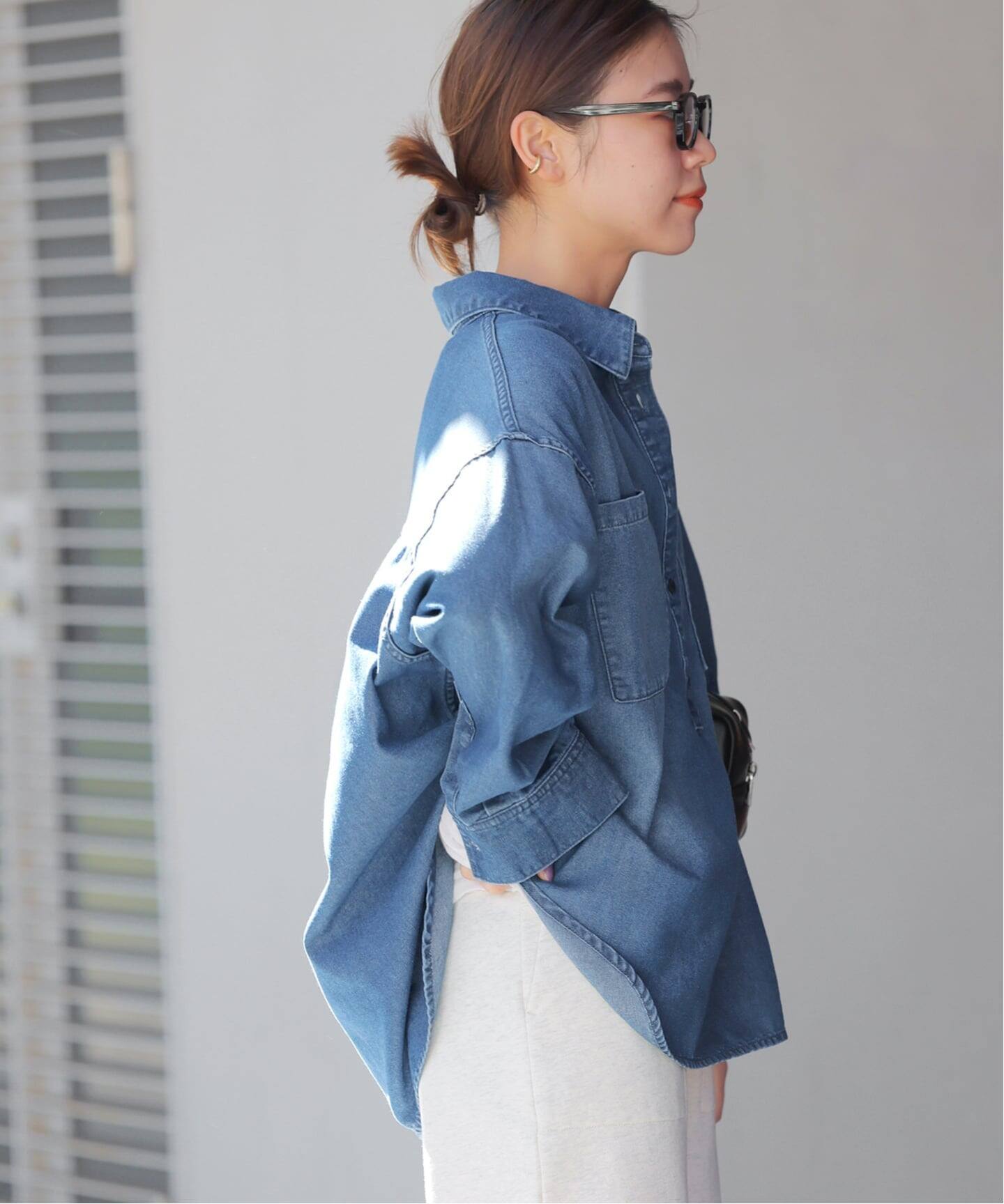 WEB限定追加2》デニムプルオーバーシャツ（シャツ／ブラウス