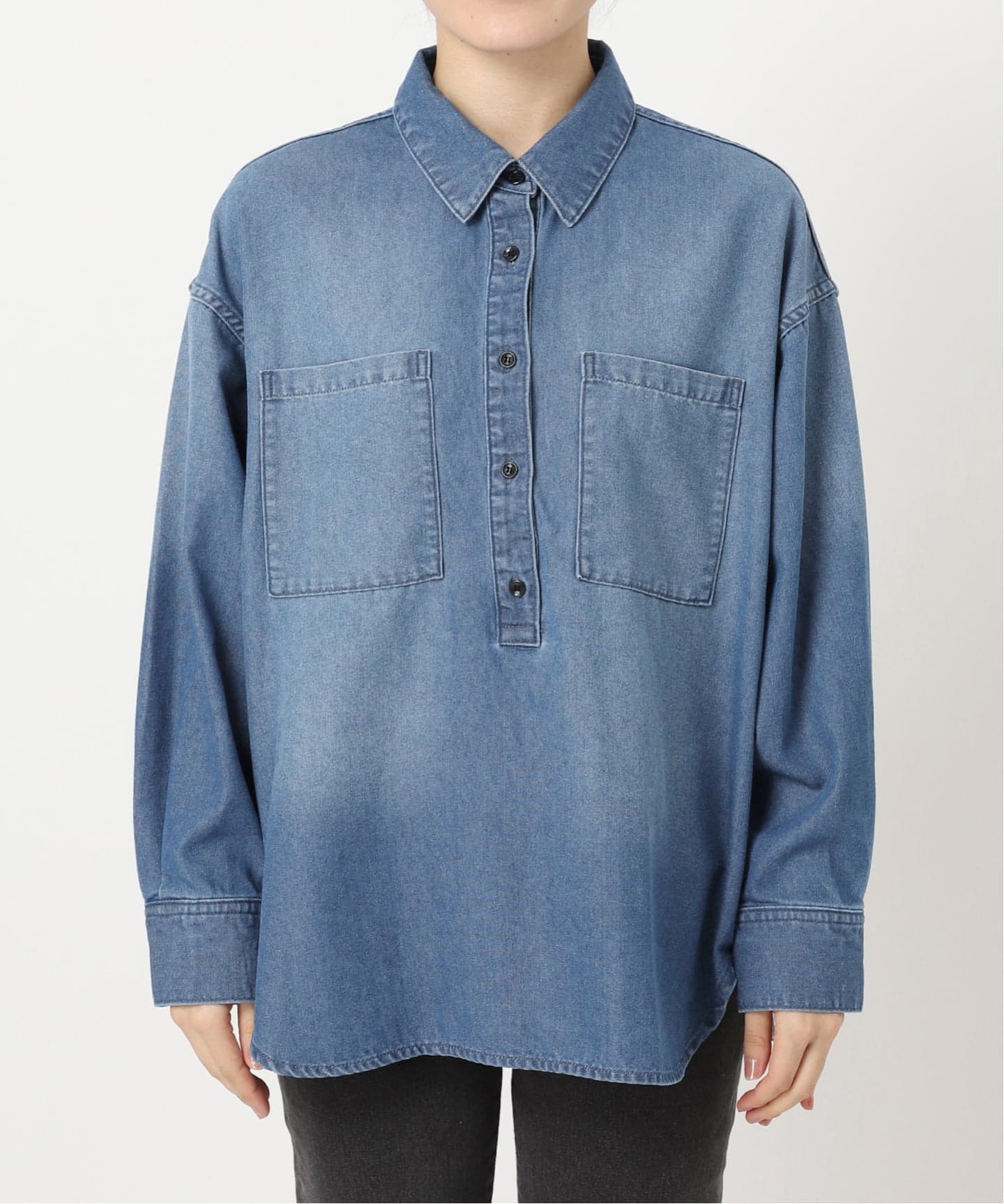 WEB限定追加2》デニムプルオーバーシャツ（シャツ／ブラウス