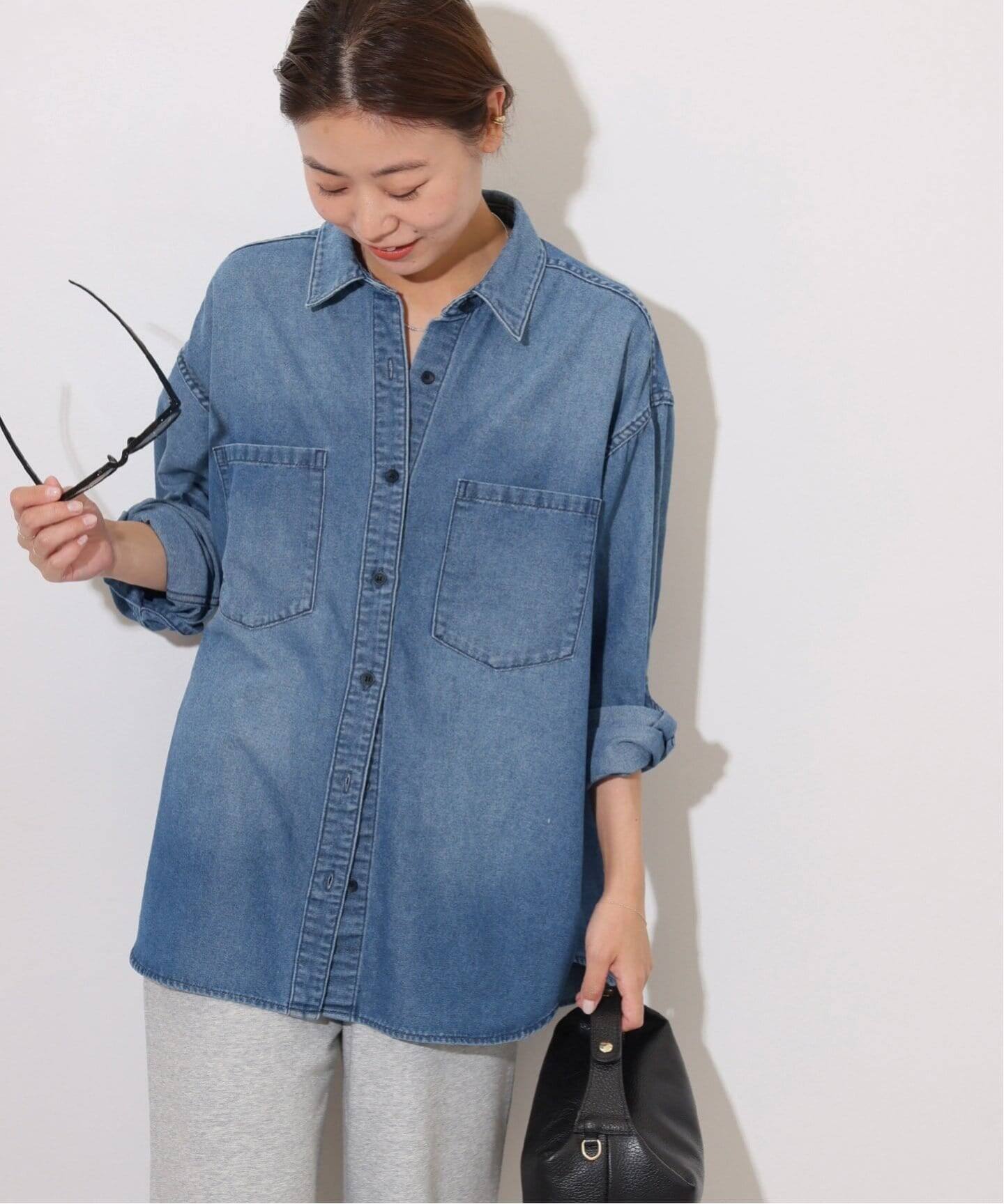 WEB限定追加》デニムオーバーサイズシャツ（シャツ／ブラウス
