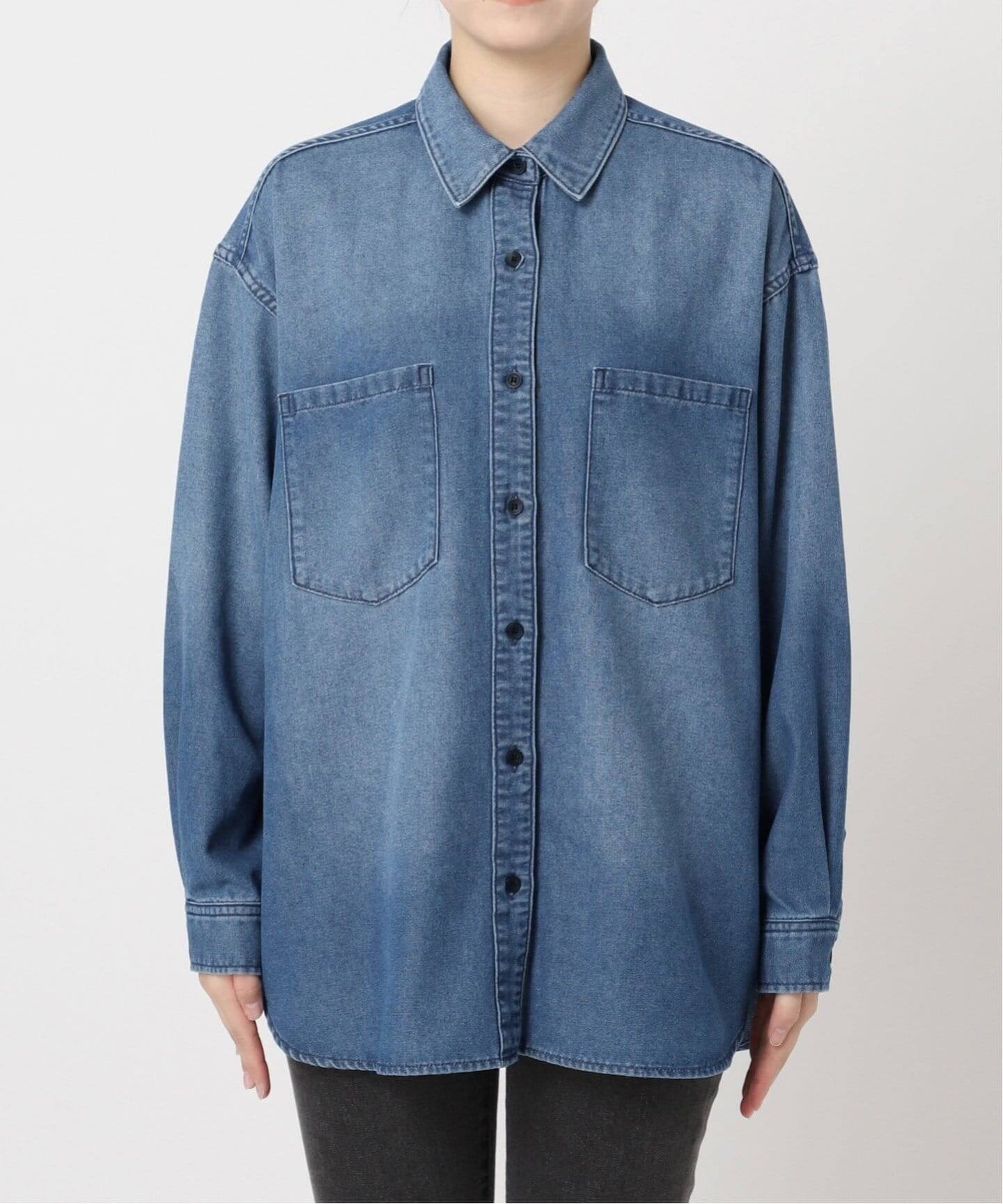 ジャーナルスタンダードレリュ　デニムブルー オーバーサイズシャツ WEB限定追加》デニムオーバーサイズシャツ（シャツ／ブラウス