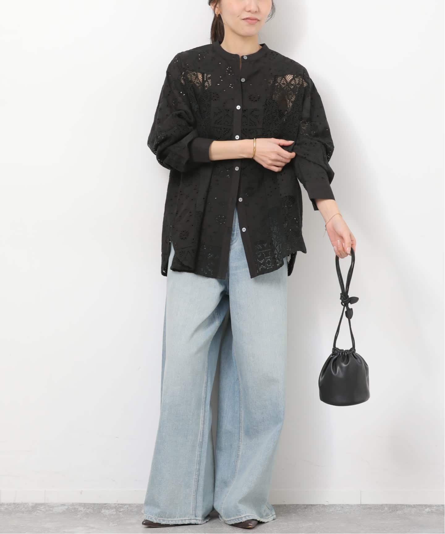 追加予約 / 新色》パッチワークレースシャツ（シャツ／ブラウス