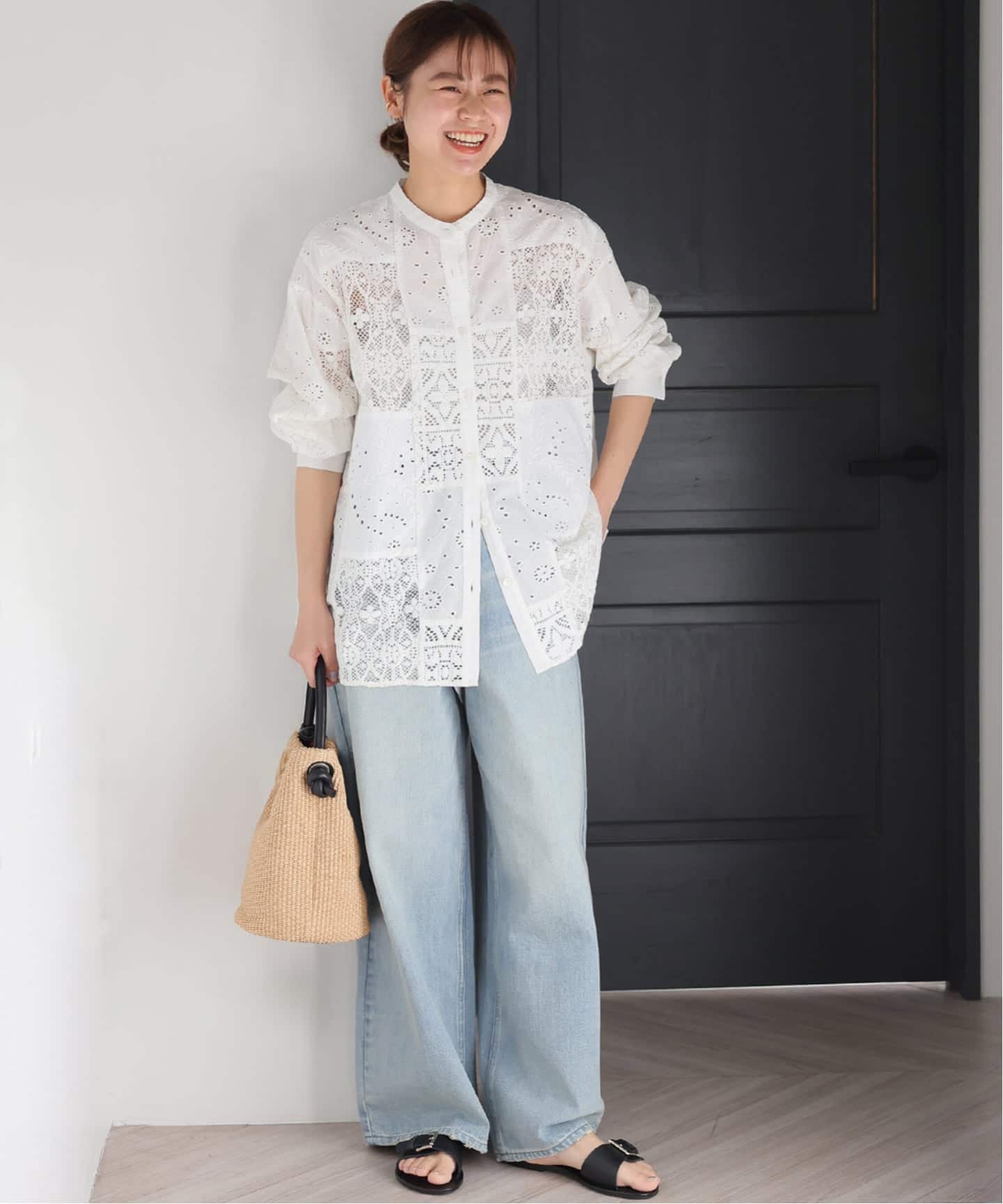 追加予約 / 新色》パッチワークレースシャツ（シャツ／ブラウス