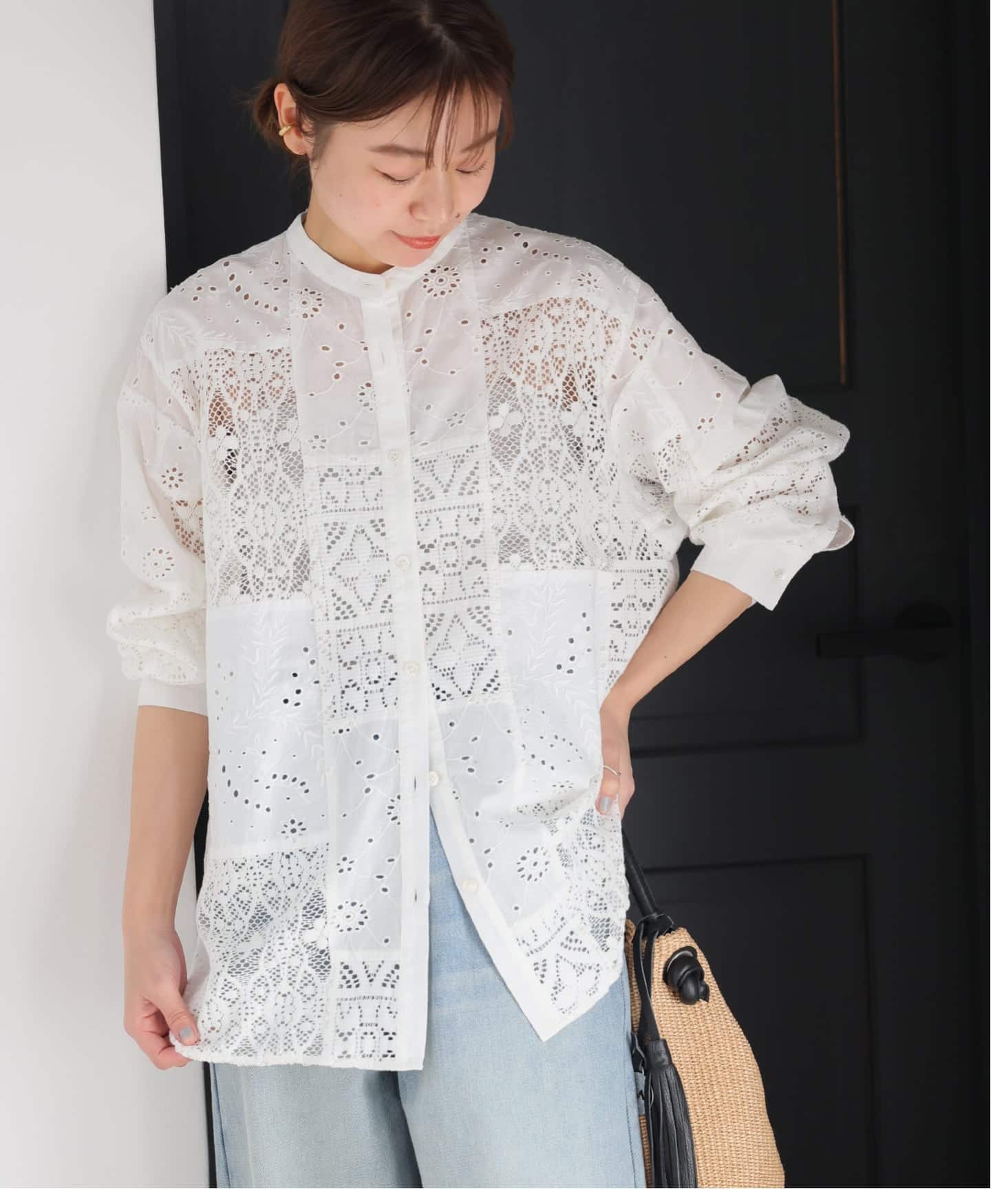 追加 / 新色》パッチワークレースシャツ（シャツ／ブラウス）｜JOURNAL