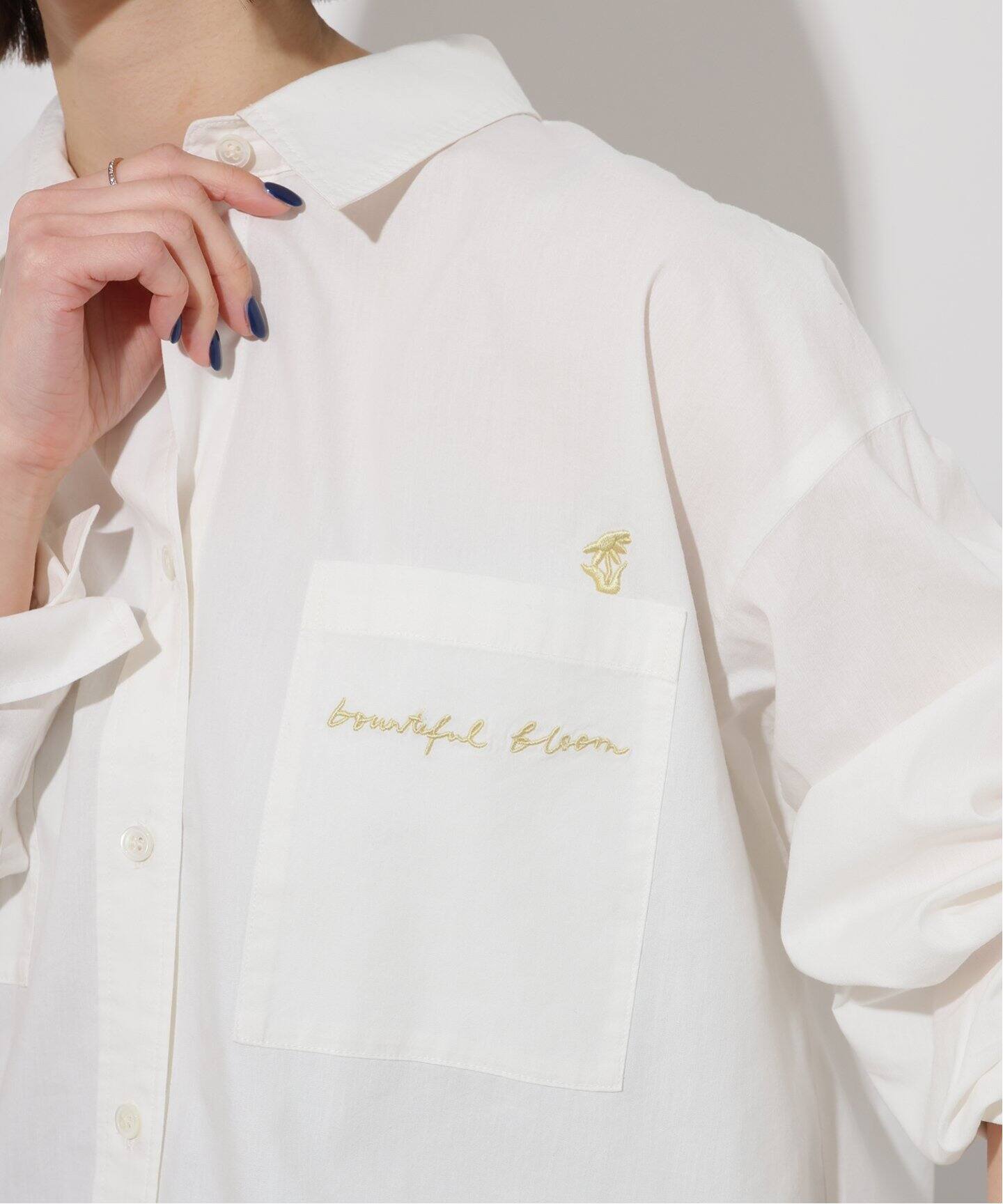 Lar×relume 刺繍シャツ　青 ジャーナルスタンダード レリューム JOURNAL STANDARD relume