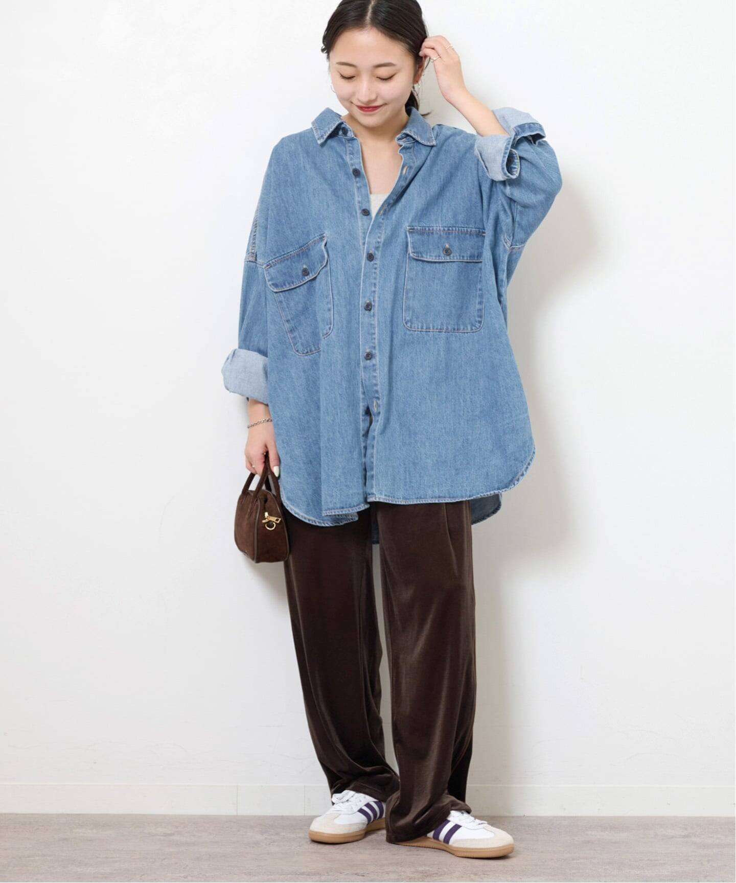 【新品】journalstandardrelume✳︎25ss✳︎デニムビッグシャツ 追加》【LANCER/ランサー】デニムビッグシャツ（シャツ／ブラウス