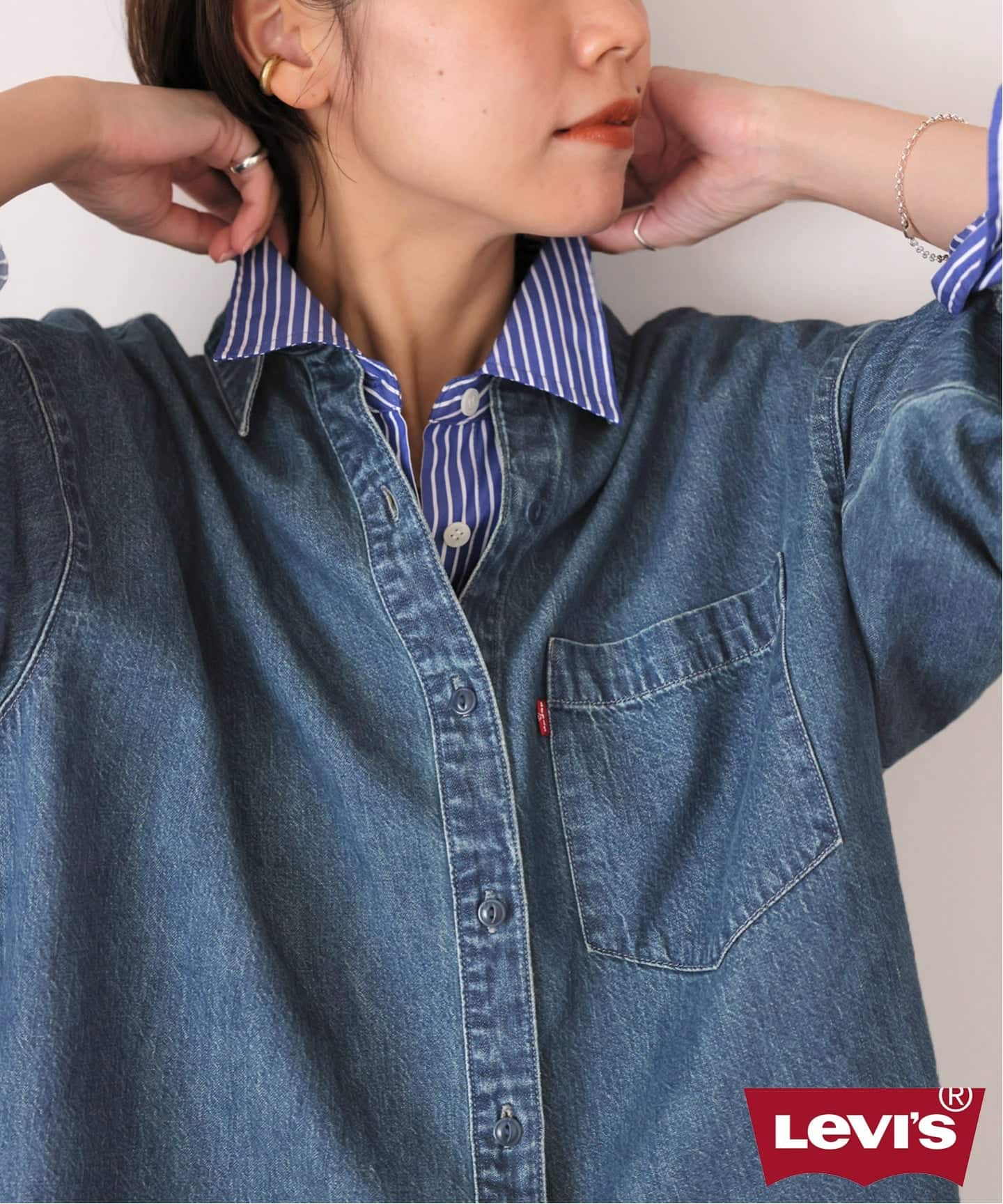 美品　journal standard × Levi's 別注デニムシャツ 別注【LEVI'S/リーバイス】デニムシャツ（シャツ／ブラウス