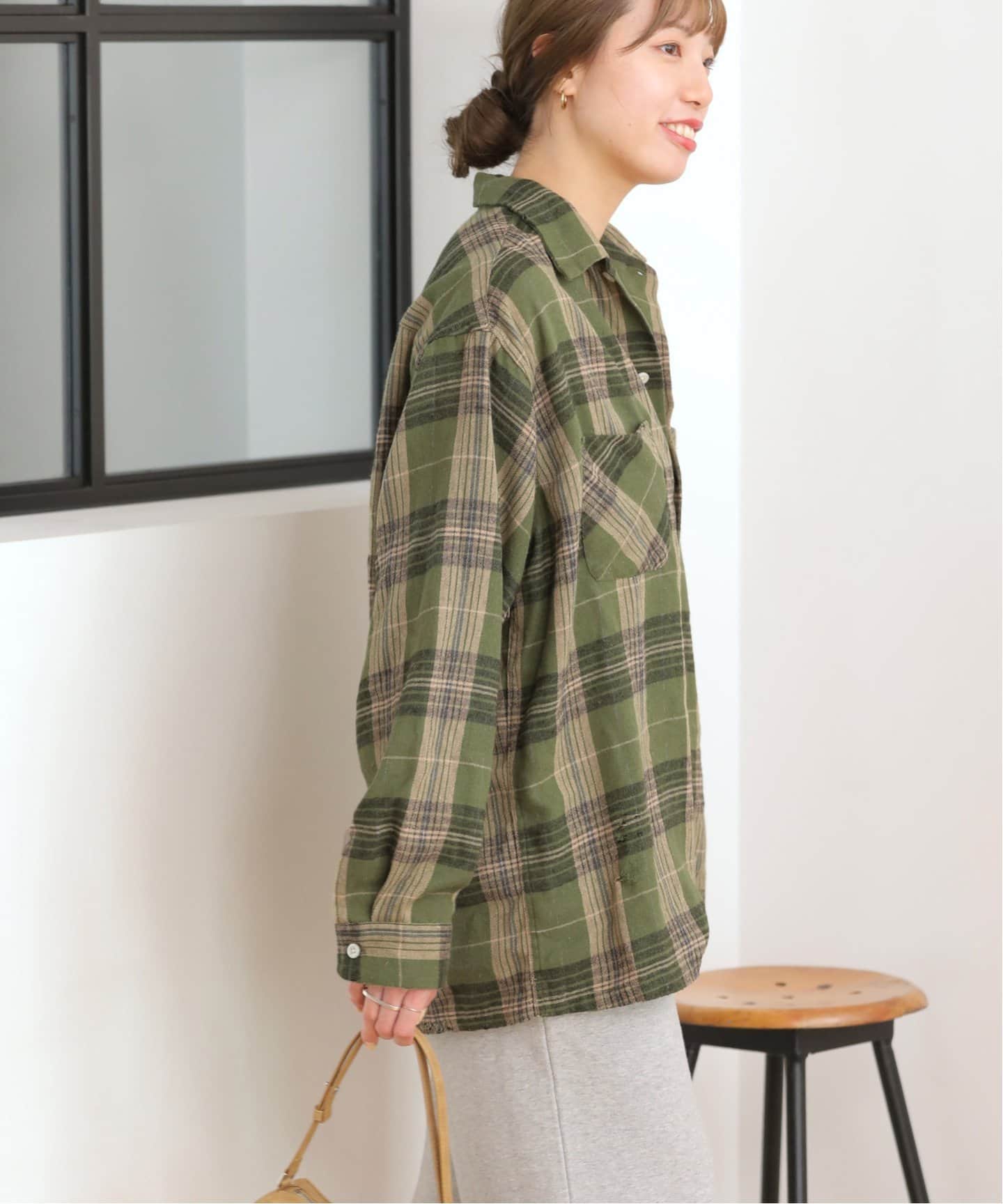 ブラウス シャツ 「Dan /ダンリバー」WORN OUT CHECK BOX SHIRT：シャツ レディース 予約》【Dan River/ダンリバー】WORN OUT CHECK BOX SHIRT