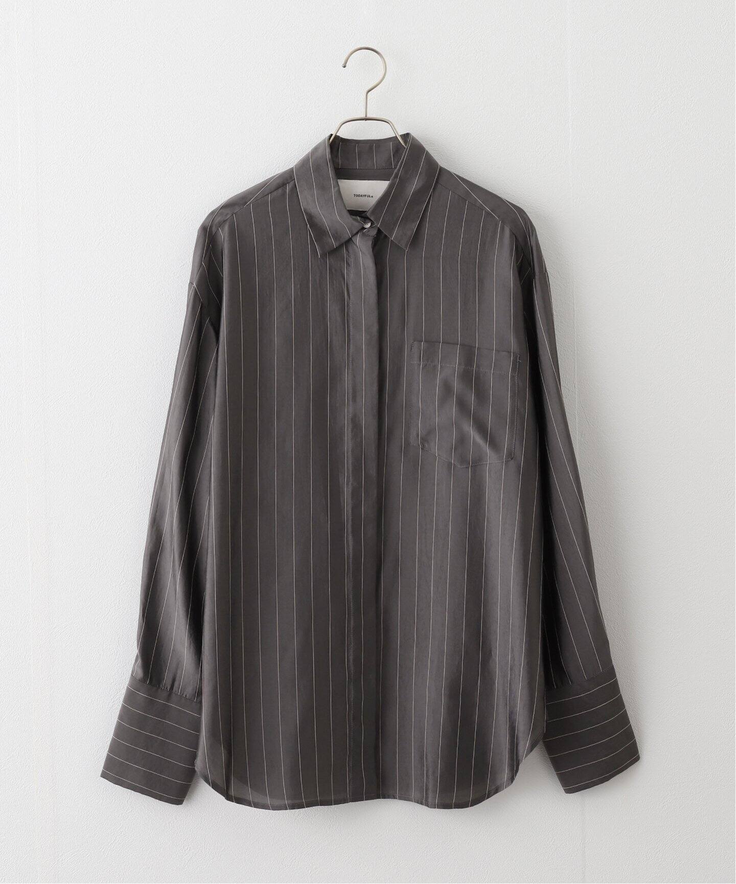 TODAYFUL/トゥデイフル】 Stripe Silky Shirts：シャツ（シャツ 