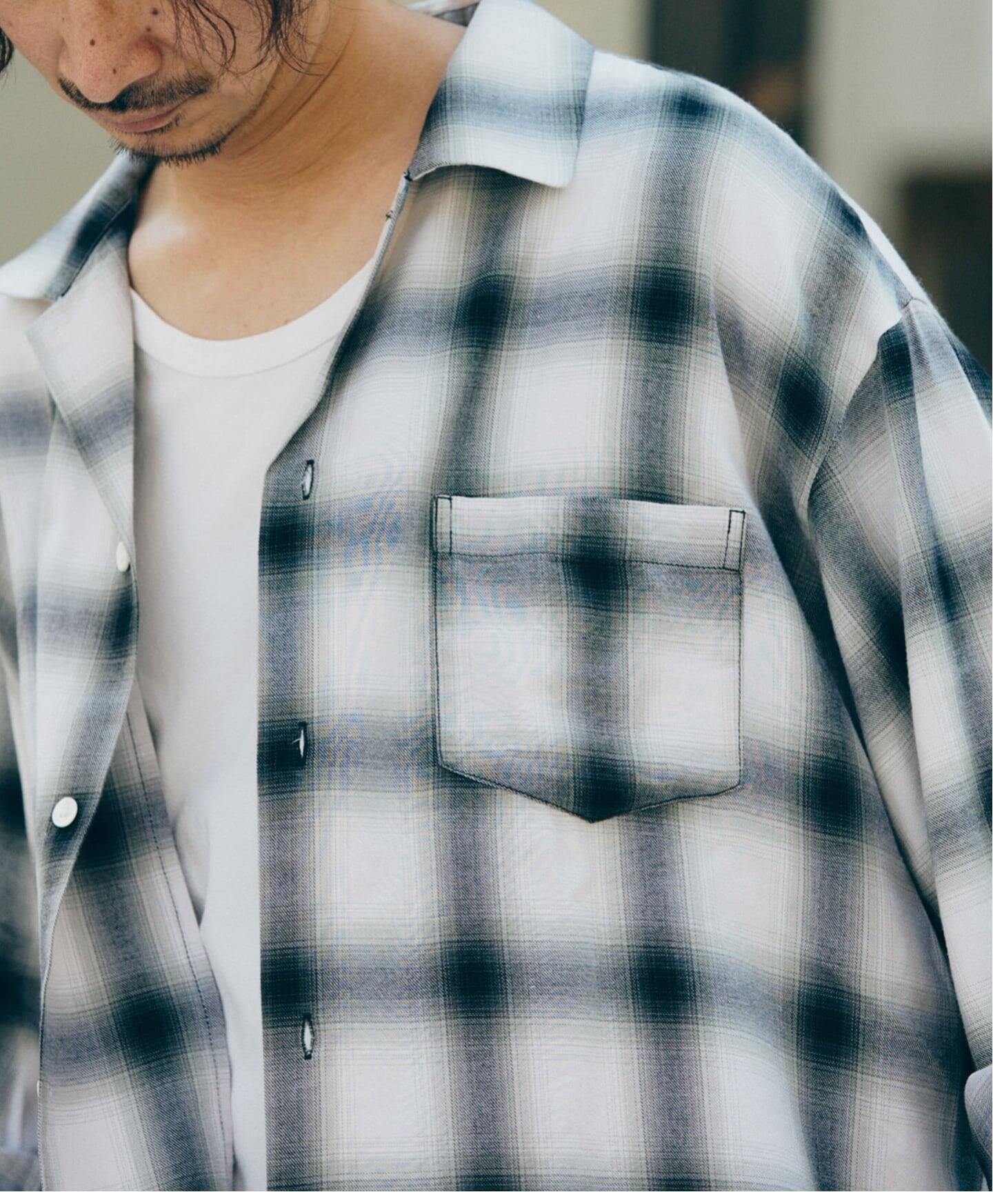 レーヨン アンカット フリンジ チェックシャツ（シャツ／ブラウス