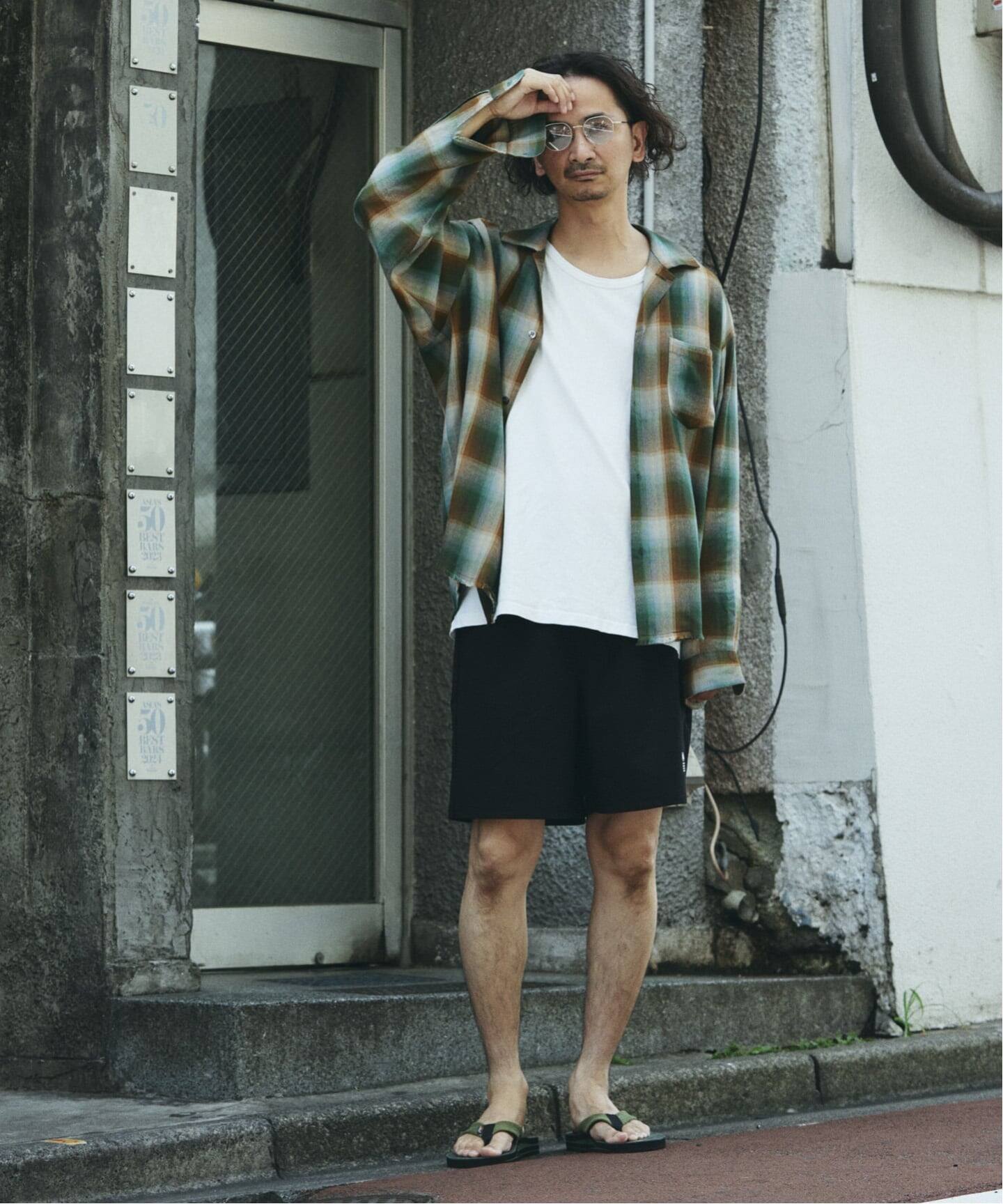 relumeレーヨン フリンジ 半袖チェックシャツ L JOURNAL STANDARD relume シャツ レーヨン フリンジ 半袖