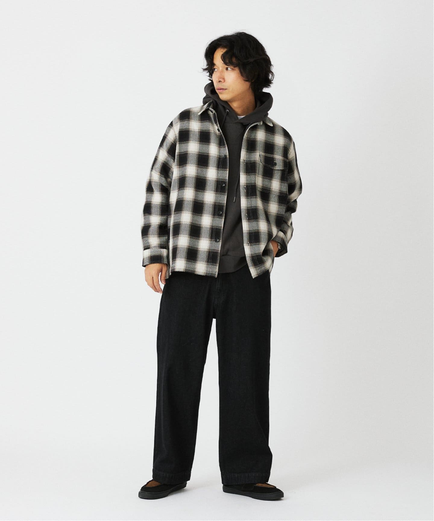 オンブレーチェックCPOシャツ