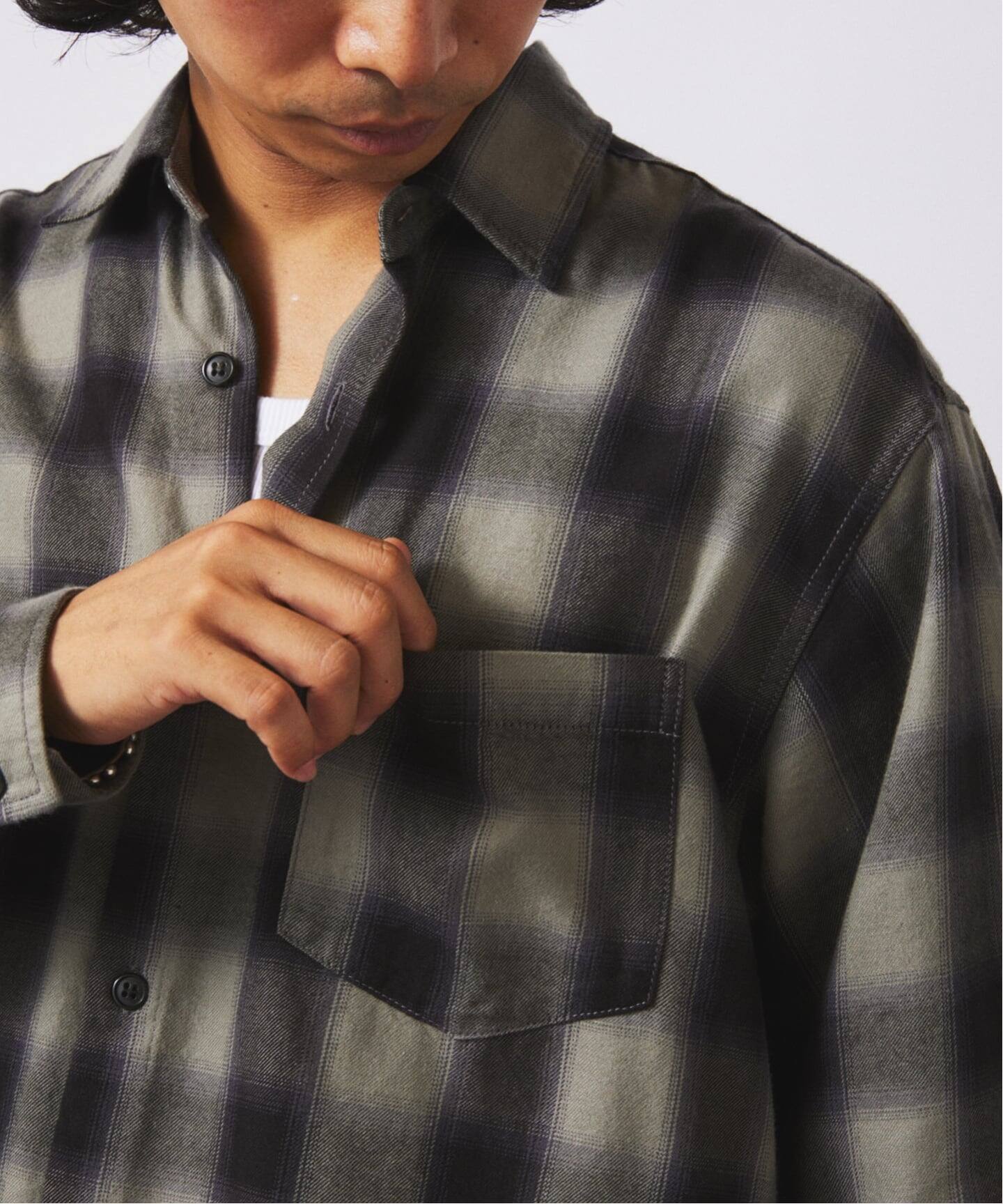 AURALEE 20aw オンブレチェックワンピース フランネル オンブレ