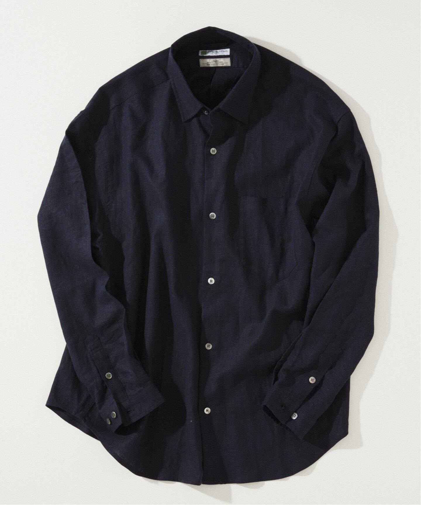 ★EU発*COS*新作*European Flax リネンTシャツ/NAVY★ RONEL】European Flax（ヨーロピアンフレックス） ベーシックシャツ