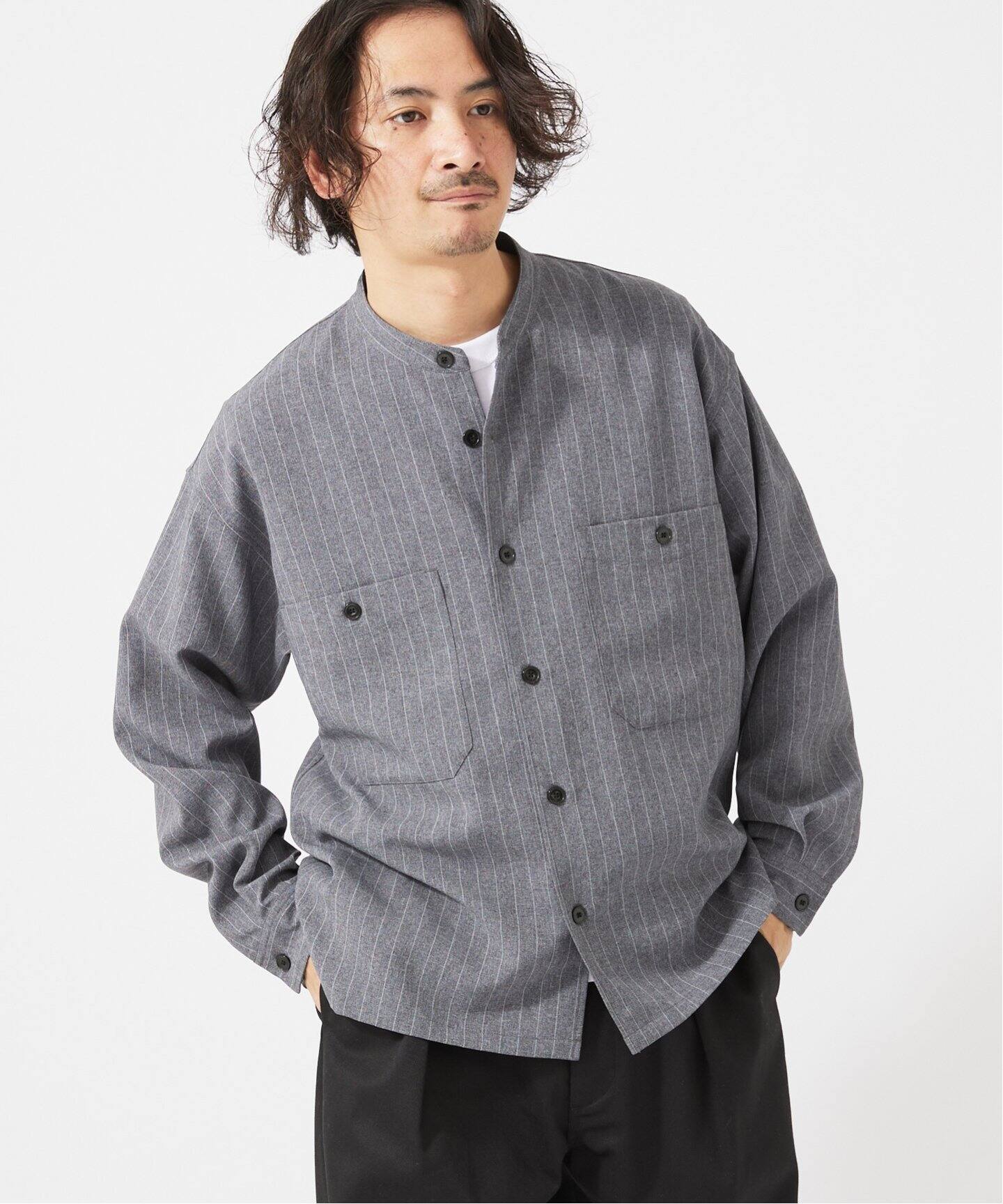 TECHメランジ ウォッシャブル スタンドCPOシャツ（シャツ／ブラウス