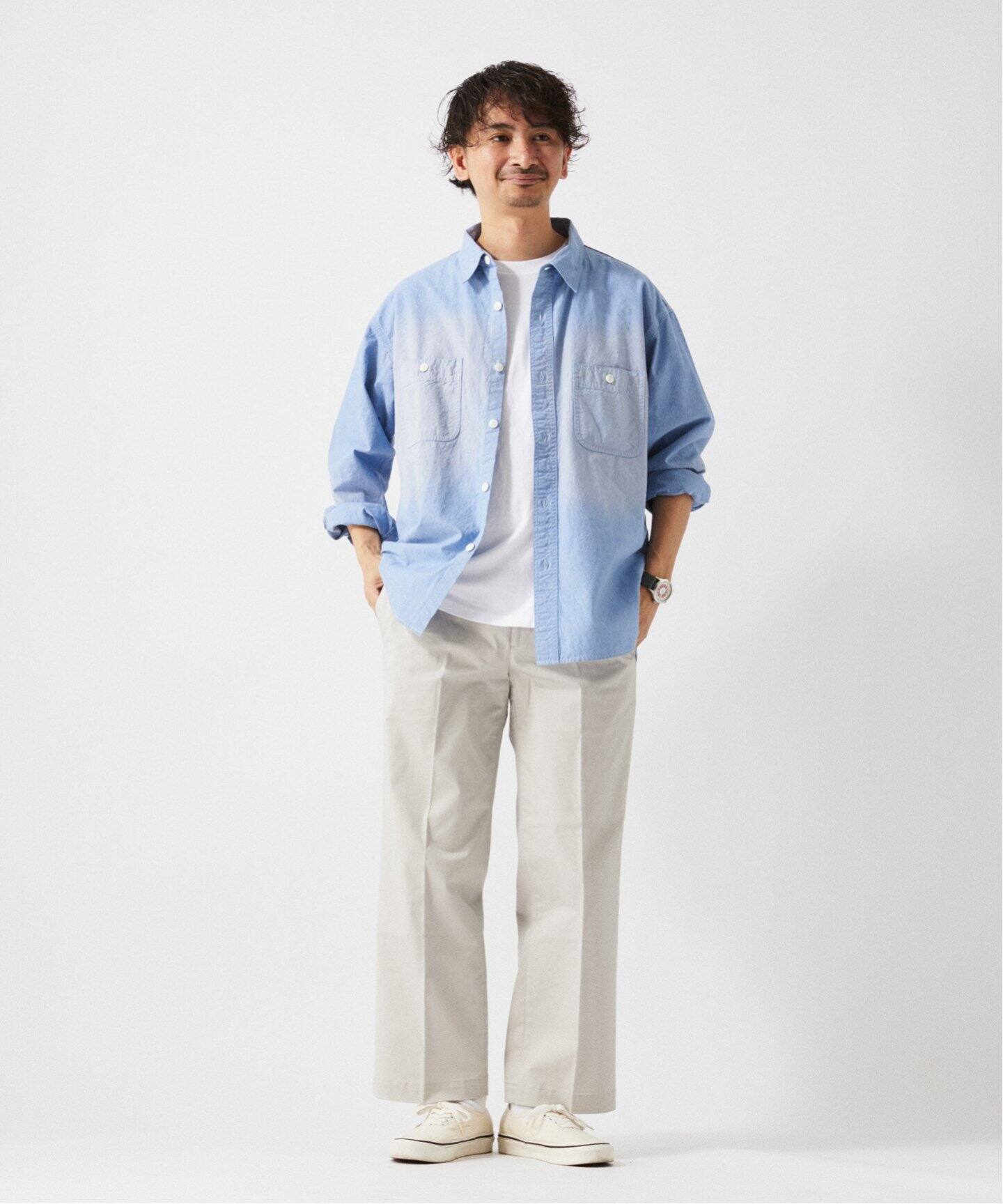 HOUSE HOLD / ハウスホールド オーバーサイズ シャンブレー シャツ