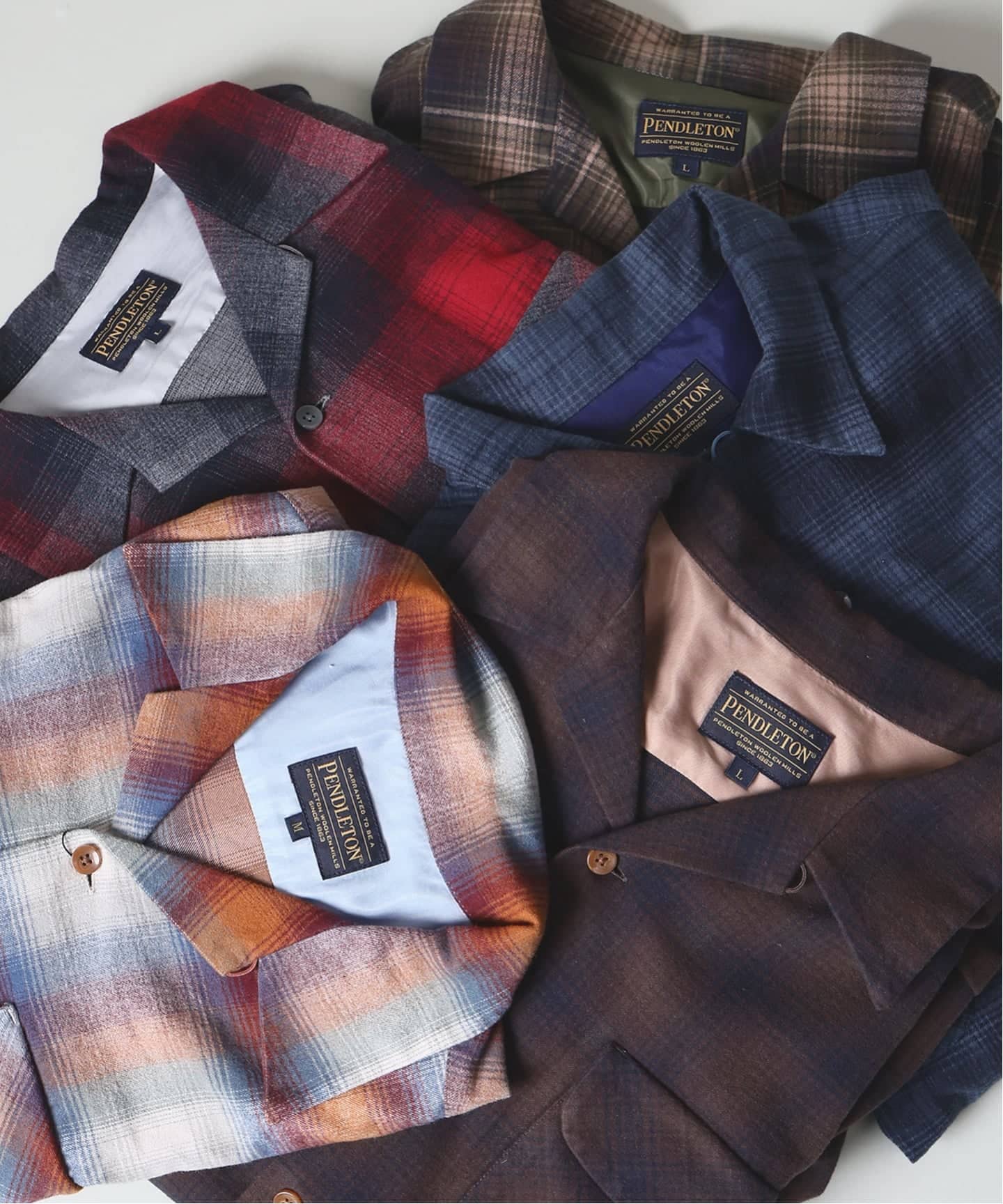 ペンドルトン 別注コットンシャギー オープンカラーシャツ （ネイビー）Mサイズ PENDLETON シャツ / ペンドルトン 別注 コットン シャギー