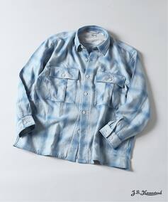 J.S.Homestead / インディゴ チェック ミリタリー シャツ（シャツ 