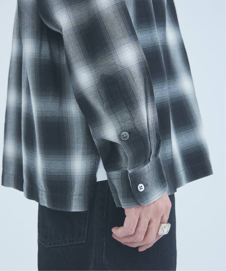 J.S.Homestead / Stead コットン / レーヨン オンブレオープンシャツ  