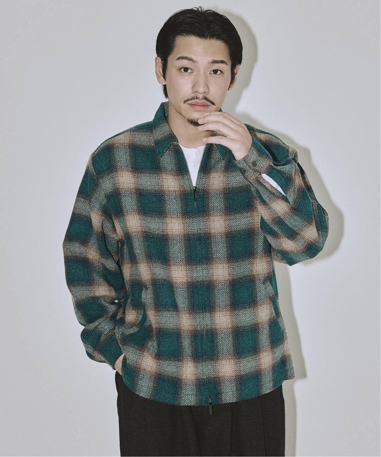 Stead / T/C ネップ オンブレー ジップ アップ シャツ（シャツ