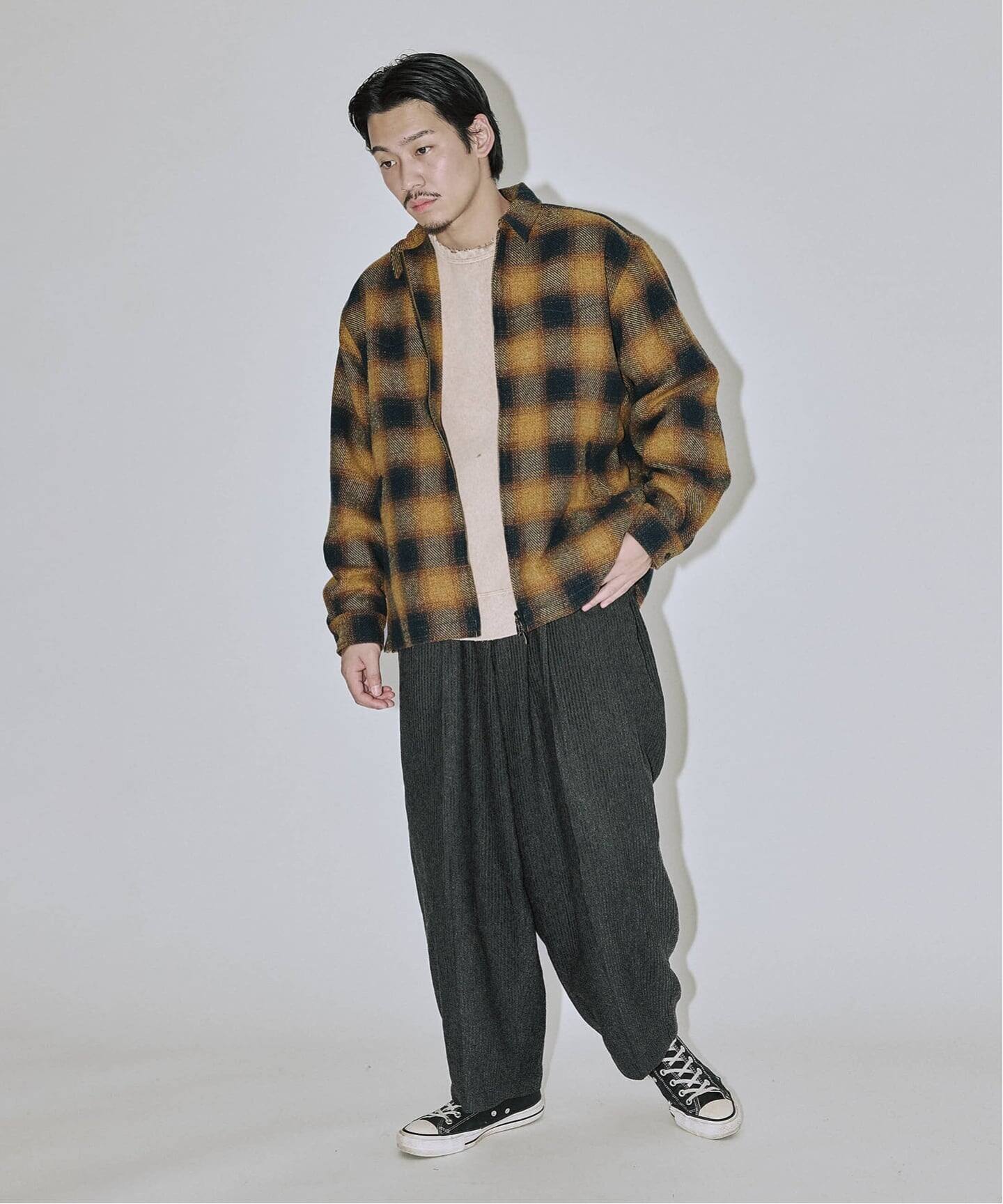 Stead / T/C ネップ オンブレー ジップ アップ シャツ（シャツ