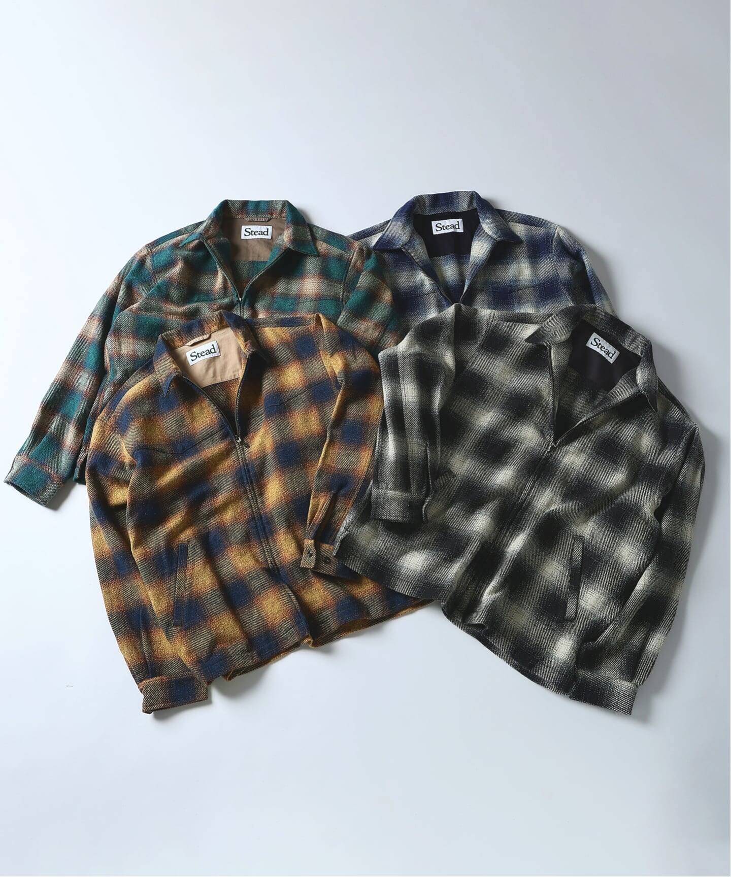 Stead / T/C ネップ オンブレー ジップ アップ シャツ（シャツ