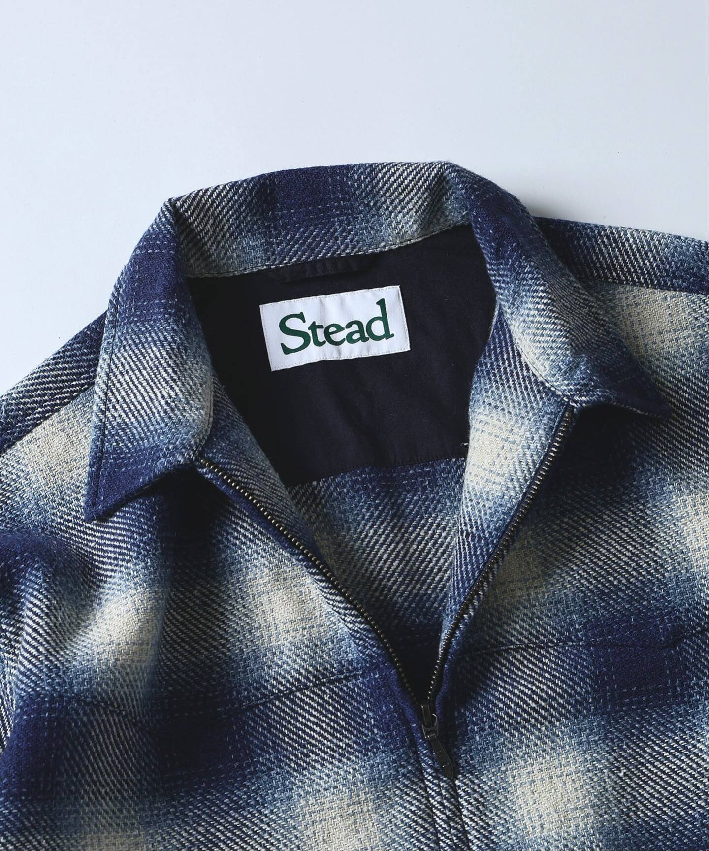 Stead / T/C ネップ オンブレー ジップ アップ シャツ（シャツ