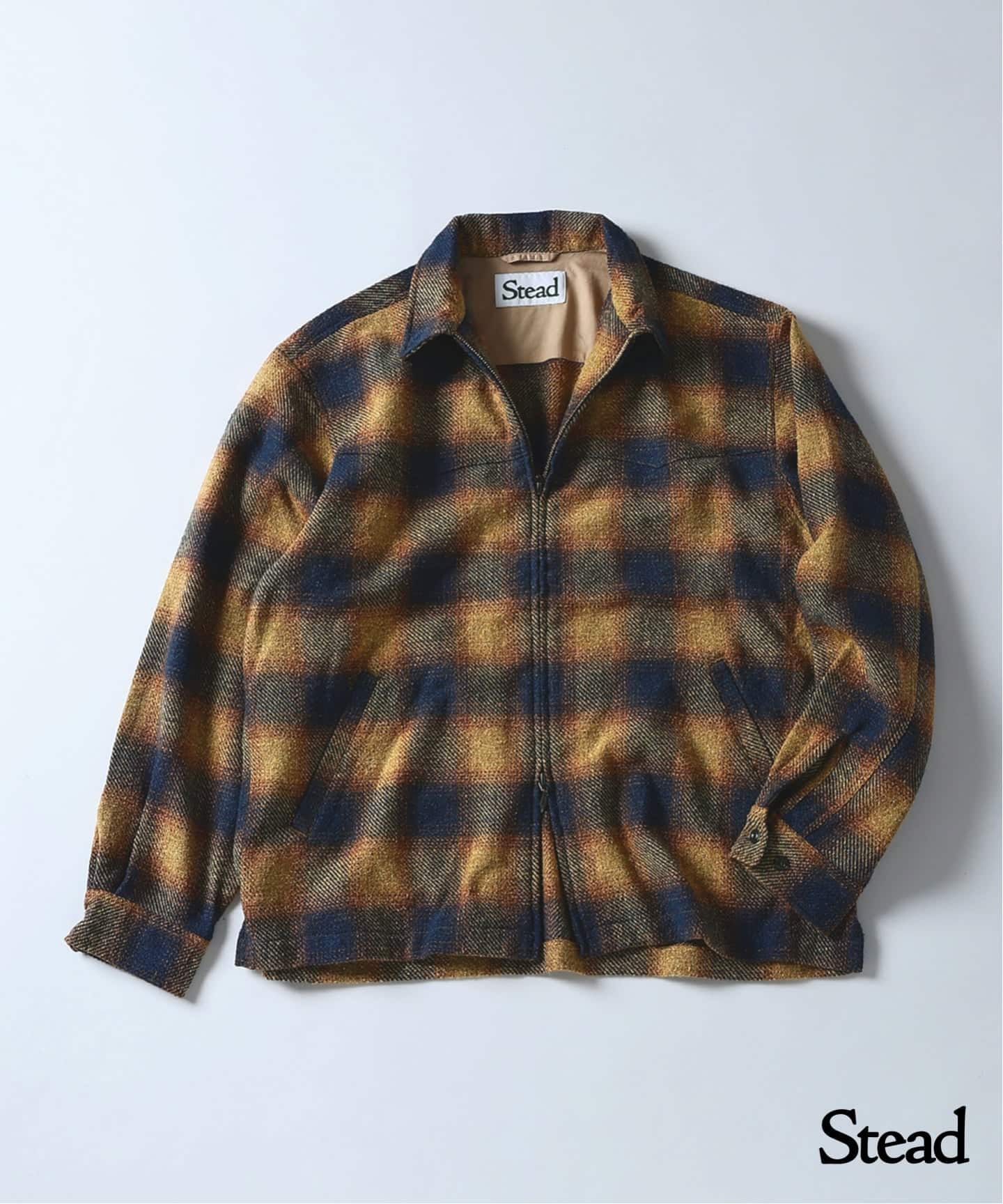 Stead / T/C ネップ オンブレー ジップ アップ シャツ（シャツ