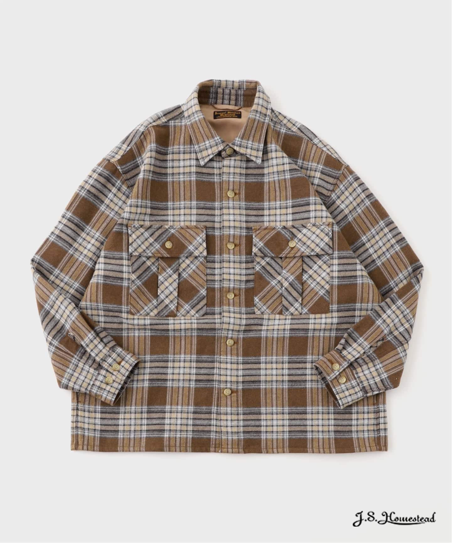 J.S.Homestead / C/W/P チェック ミリタリー シャツ（シャツ／ブラウス