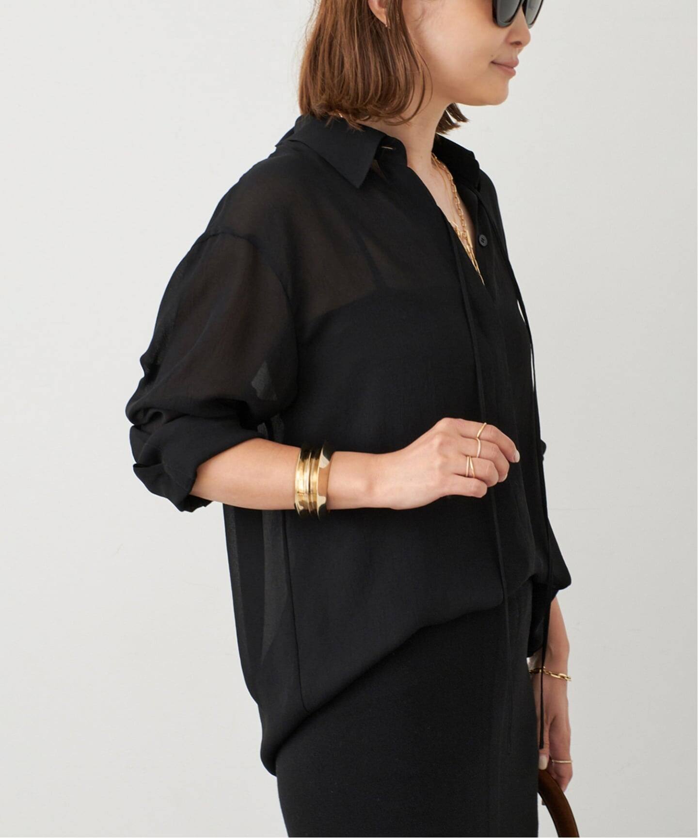 新品　未使用　トリアセシフォンシャツ トリアセ シフォン シャツ（シャツ／ブラウス）｜Deuxieme