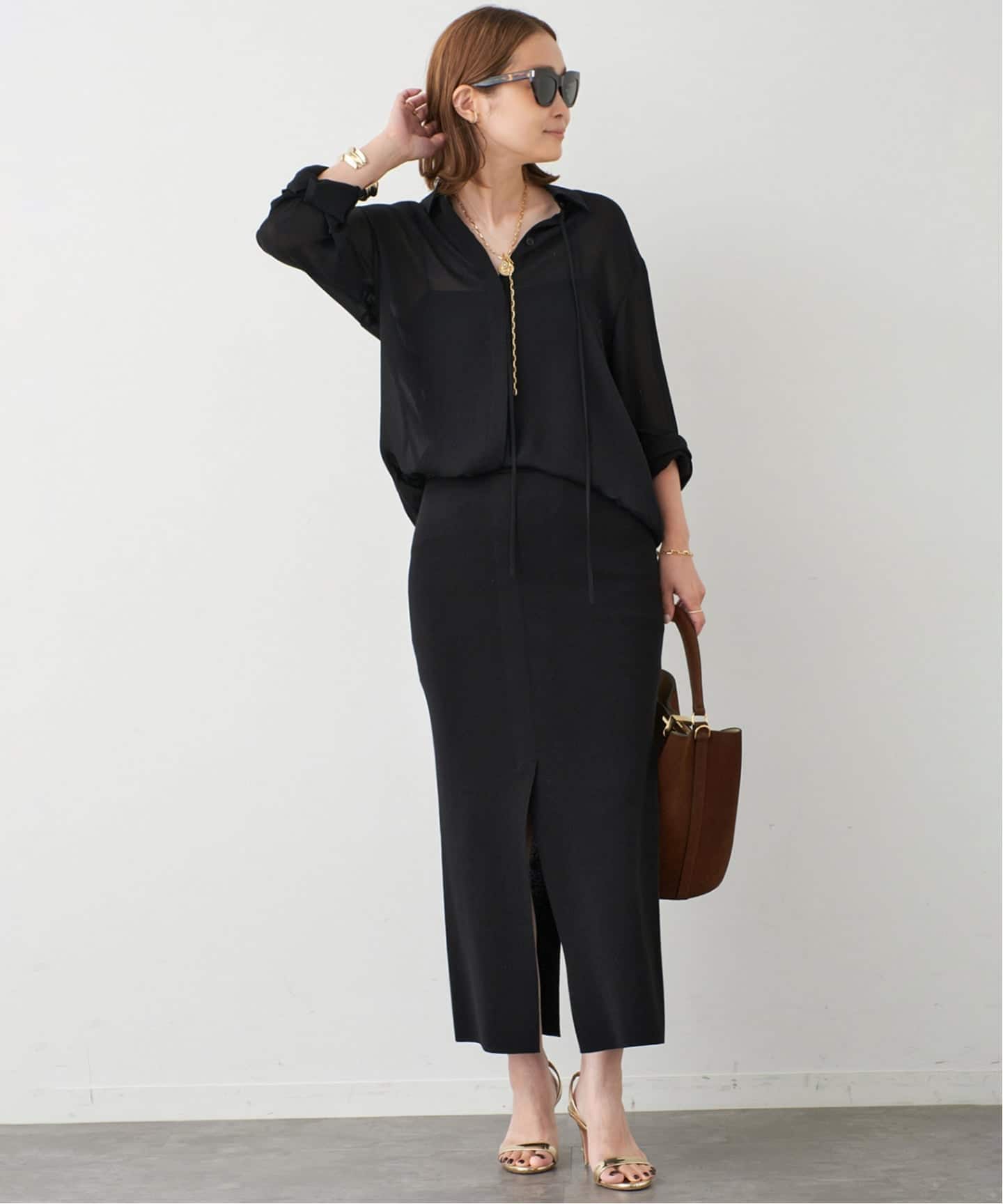 新品タグ付ドゥーズィエムクラス　トリアセシフォンシャツ　シアーシャツ トリアセ シフォン シャツ（シャツ/ブラウス）｜Deuxieme Classe