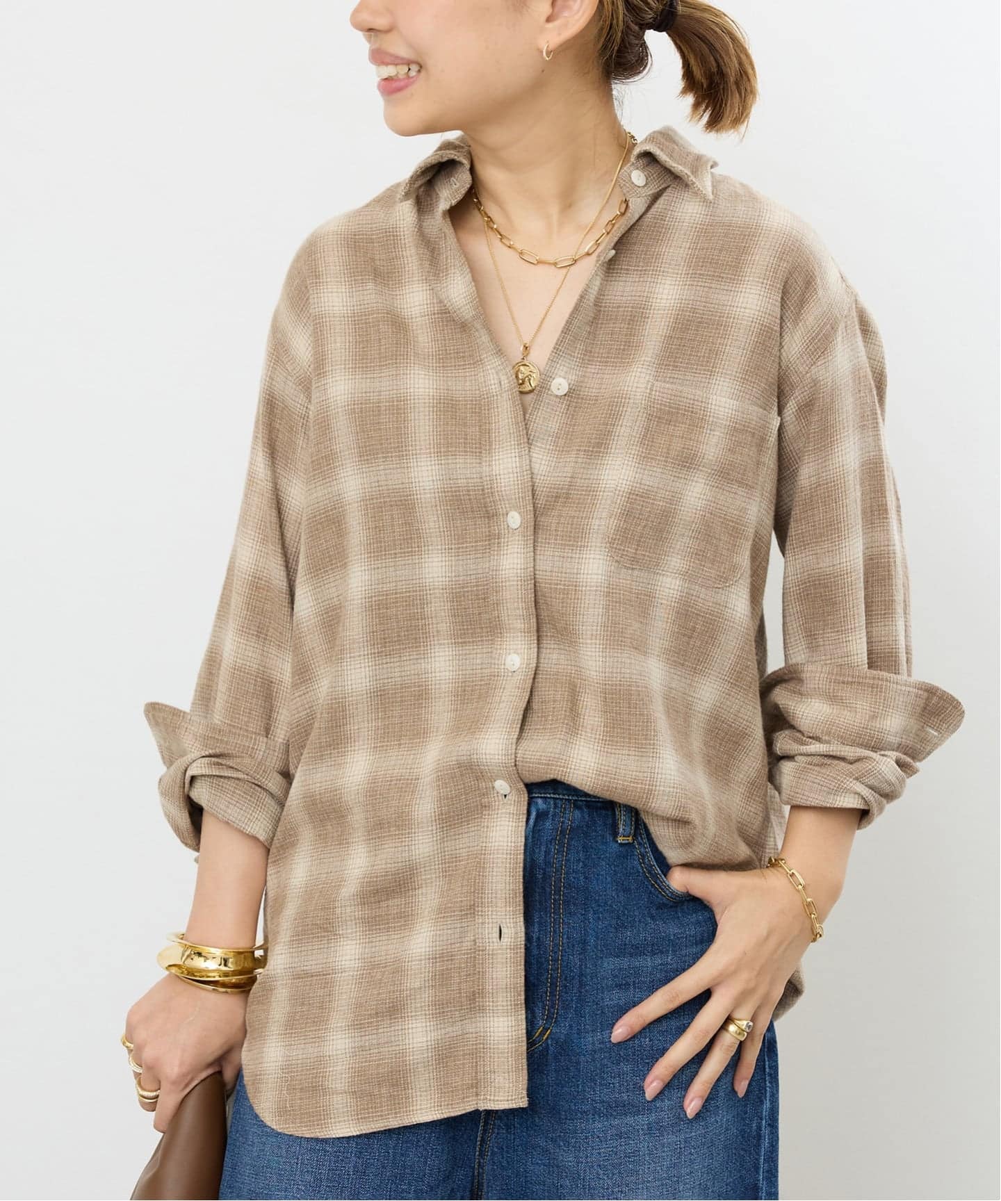 WASHED フランネル シャツ（シャツ／ブラウス）｜Deuxieme