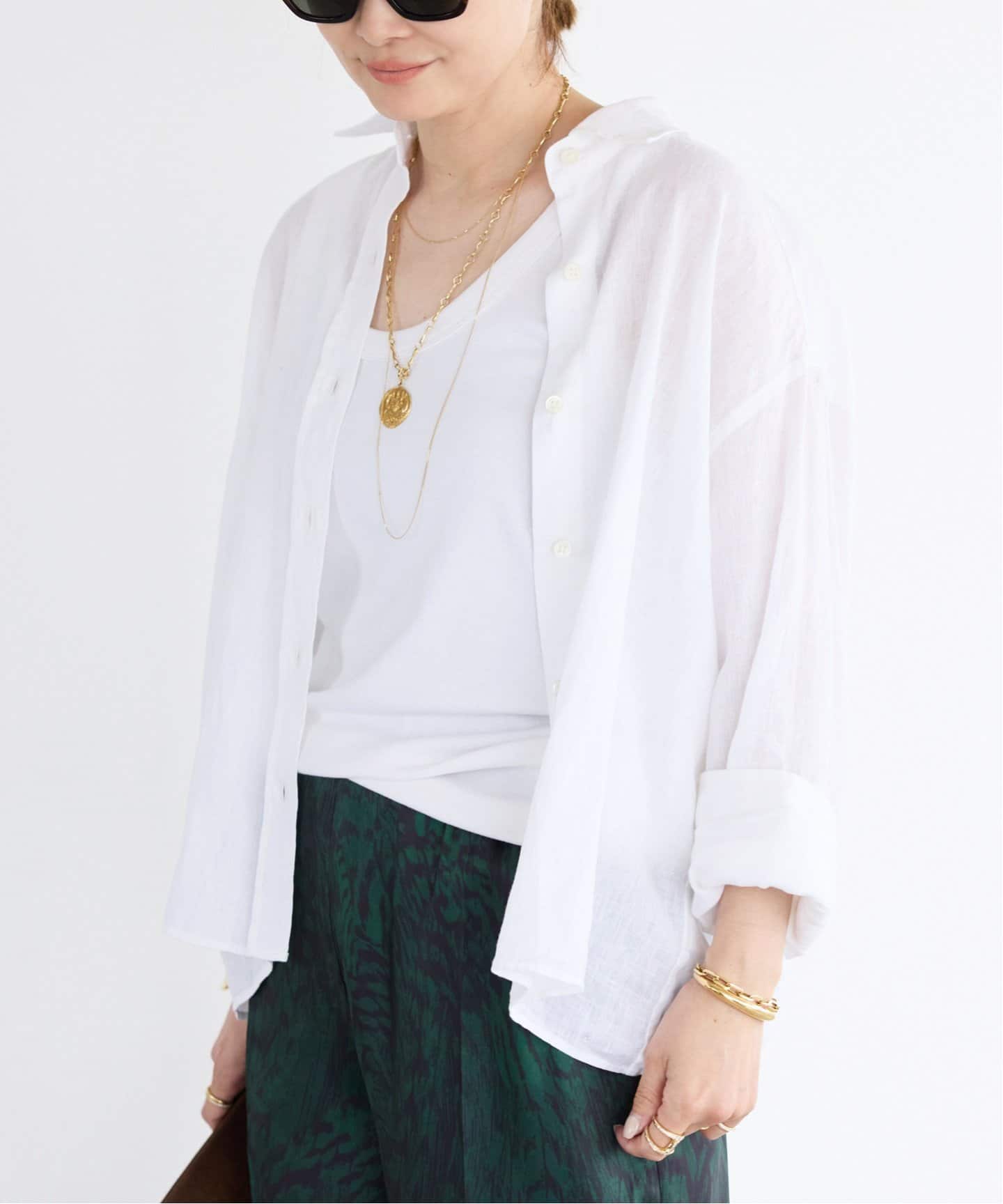 今期　美品　Deuxieme Classe*Linen シャツ　ホワイト Linen シャツ（シャツ／ブラウス）｜Deuxieme Classe