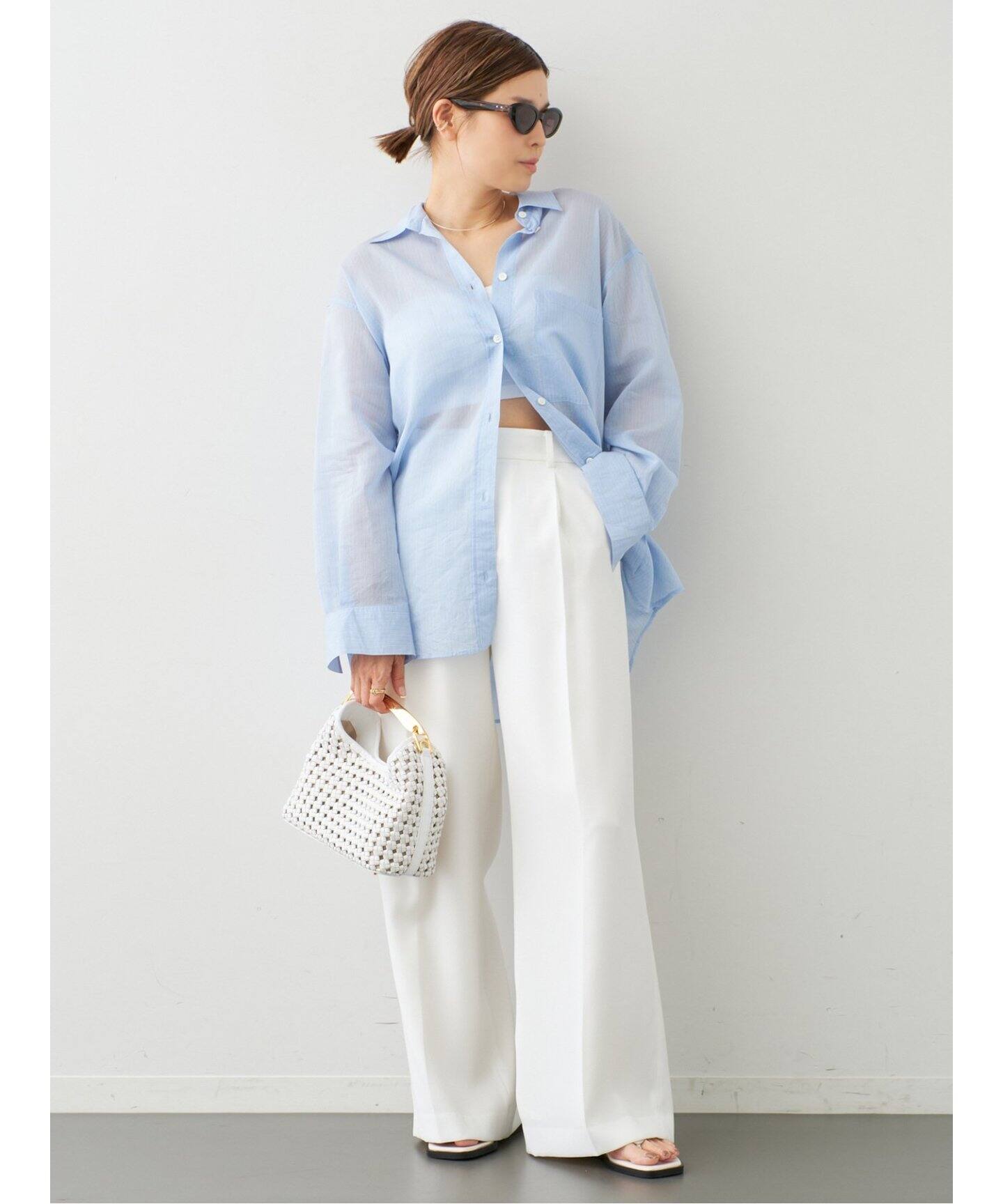 Sheer ストライプ シャツ（シャツ／ブラウス）｜Deuxieme Classe  