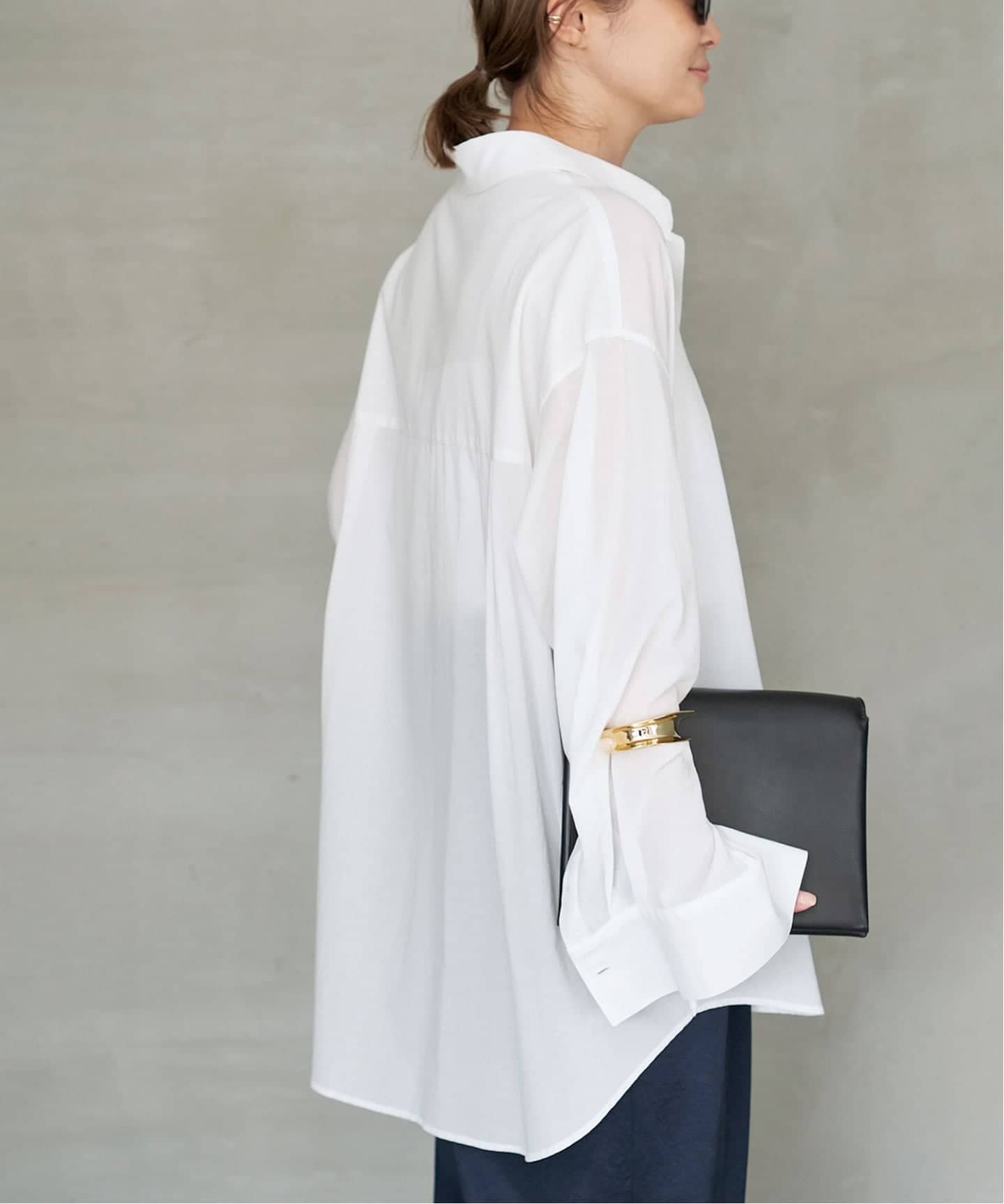 美品　ドゥーズィエムクラスDeuxieme Classe Sheer ブラウス Deuxieme Classe ブラウス シャツ *Cotton Sheer Wash