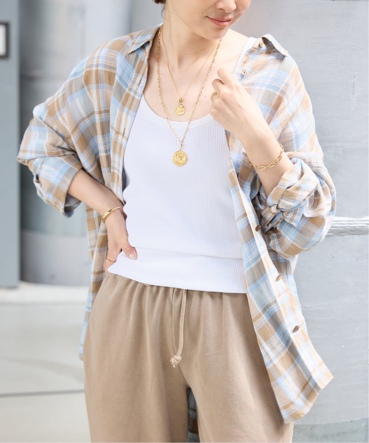 ドゥーズィエムクラス　Vi/Li Check Wash シャツ 予約》追加 Vi/Li Check Wash シャツ（シャツ／ブラウス