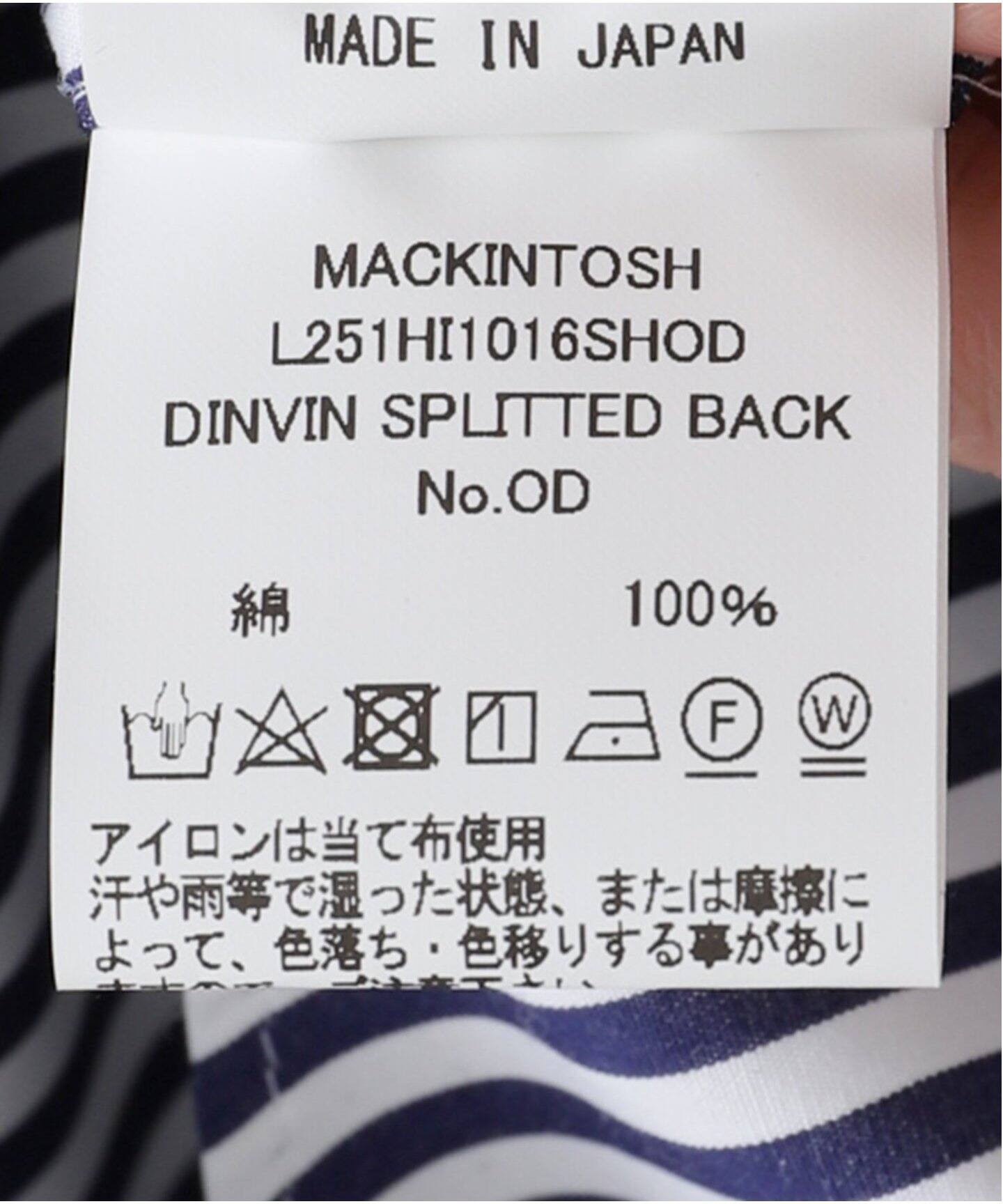 【MACKINTOSH/マッキントッシュ】BACK SLIT SHIRT MACKINTOSH/マッキントッシュ】BACK SLIT SHIRT（シャツ