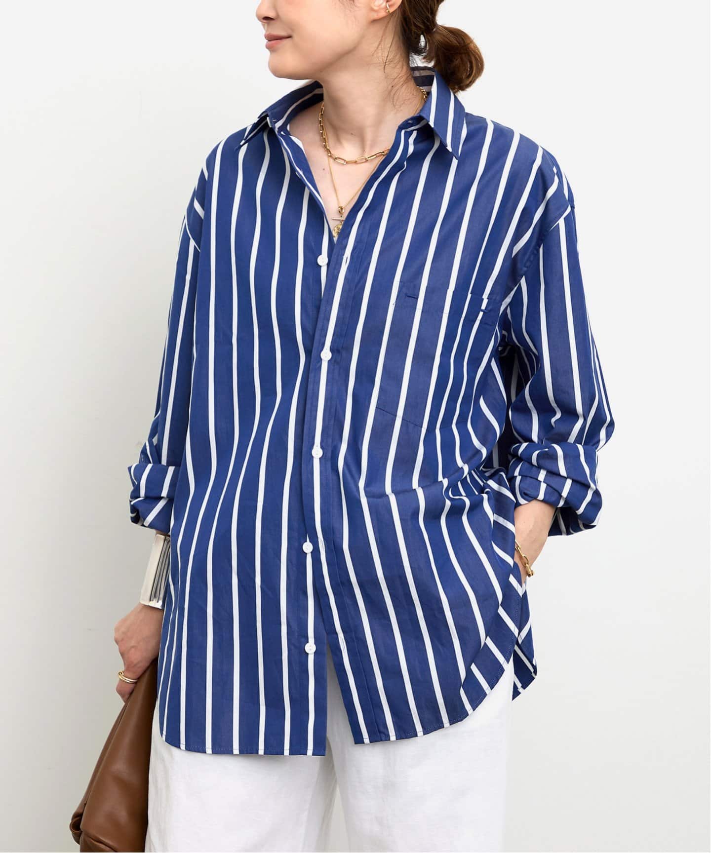 未使用☆ MATTEAU マトー ストライプシャツ 1 MATTEAU/マトー】CLASSIC STRIPE SHIRT（シャツ／ブラウス