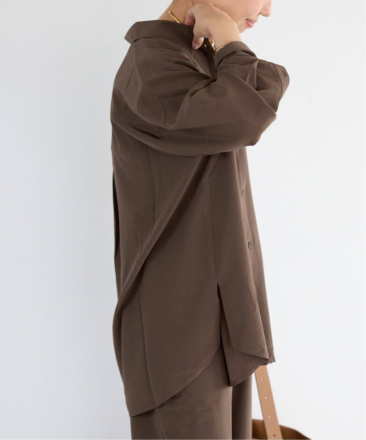MATTEAU/マトー】LONG SLEEVE SILK SHIRT（シャツ／ブラウス