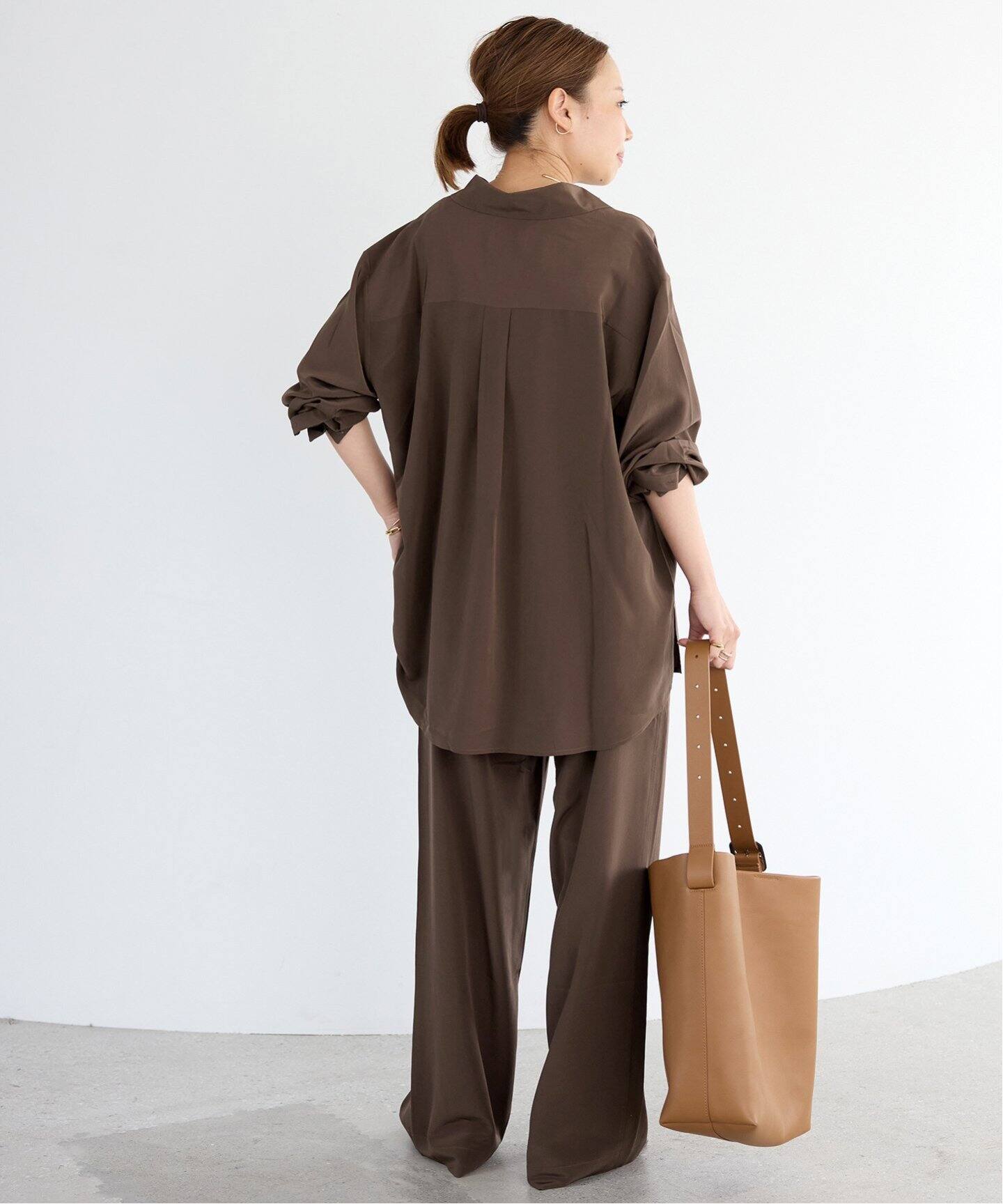 MATTEAU/マトー】LONG SLEEVE SILK SHIRT（シャツ／ブラウス 