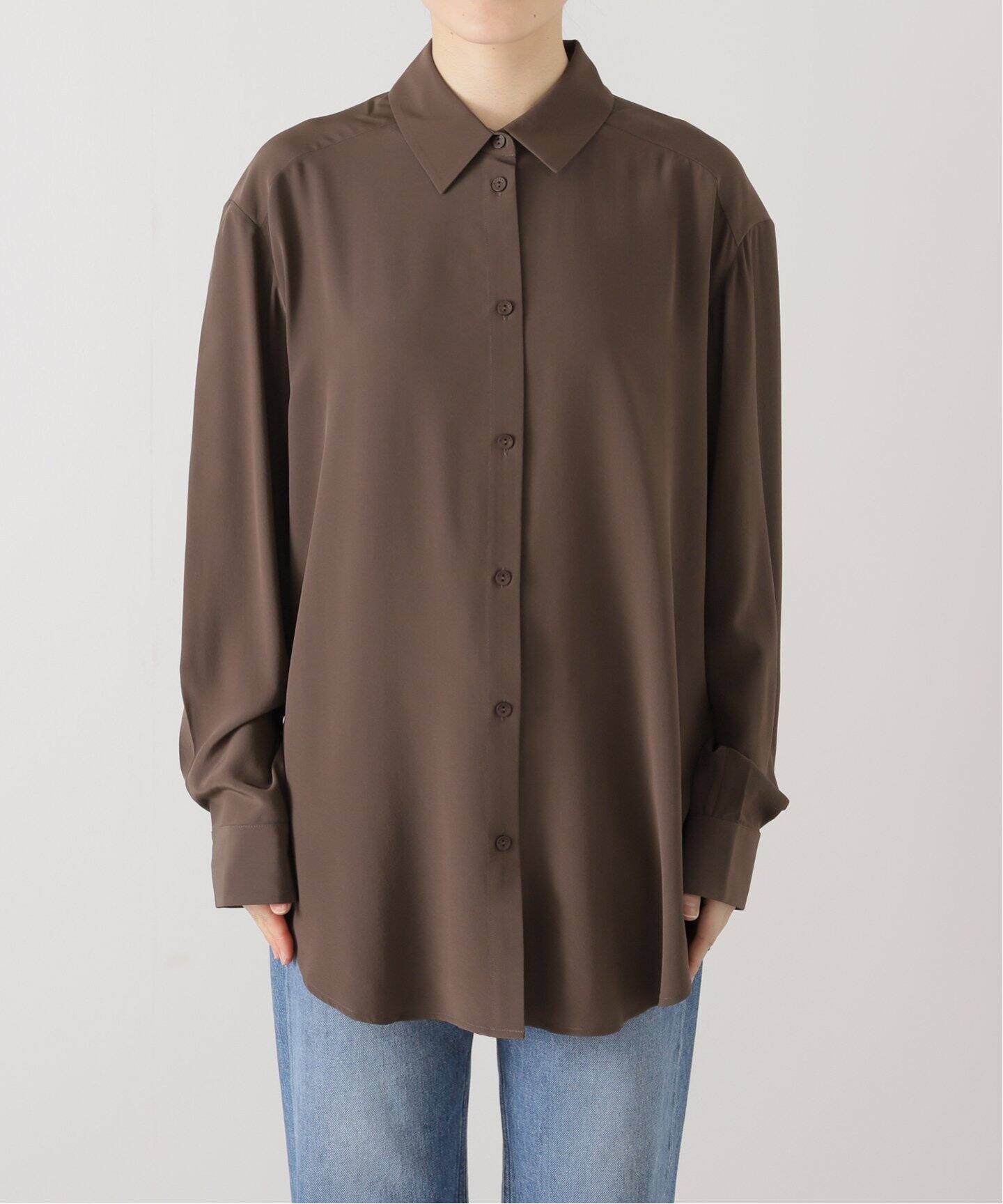 MATTEAU/マトー】LONG SLEEVE SILK SHIRT（シャツ／ブラウス 
